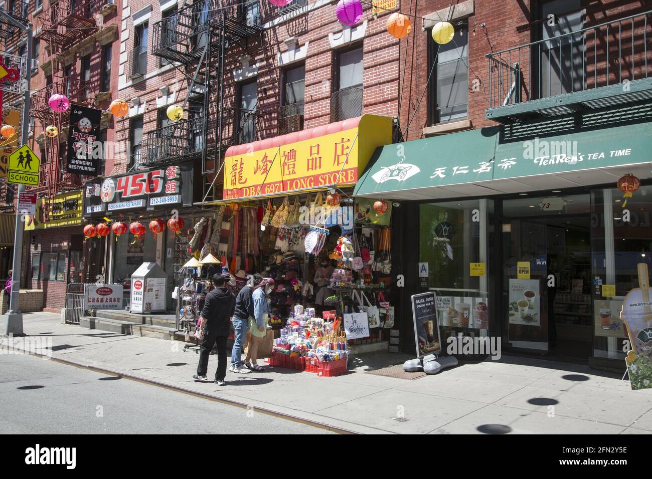 Mott Street in Chinatown während der Covid-19 Pandemie, New York City. Stockfoto