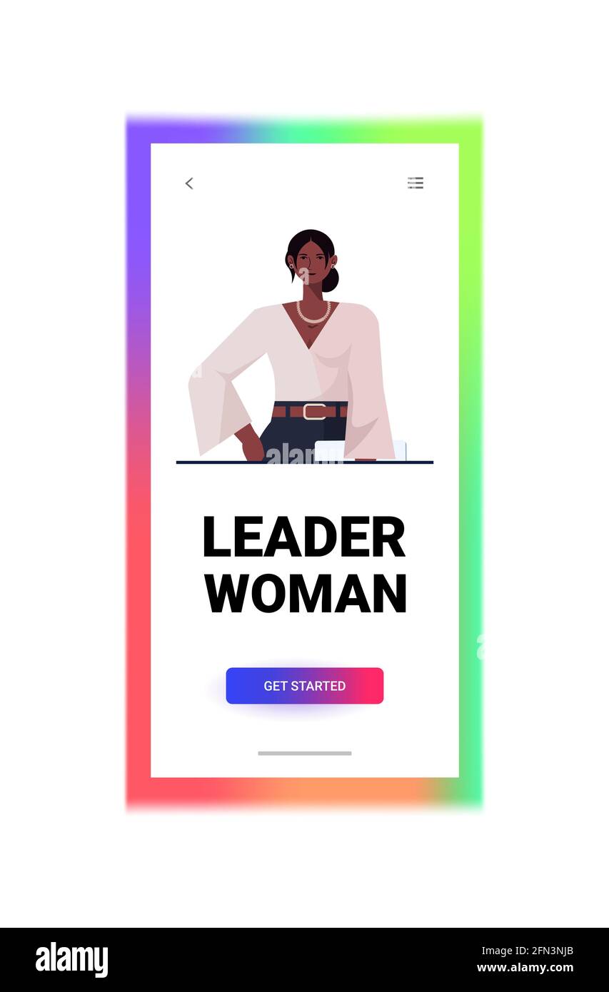 afroamerikanische Geschäftsfrau führend in formeller Kleidung mit Tablet-pc Erfolgreiche Führung von Geschäftsfrauen Stock Vektor