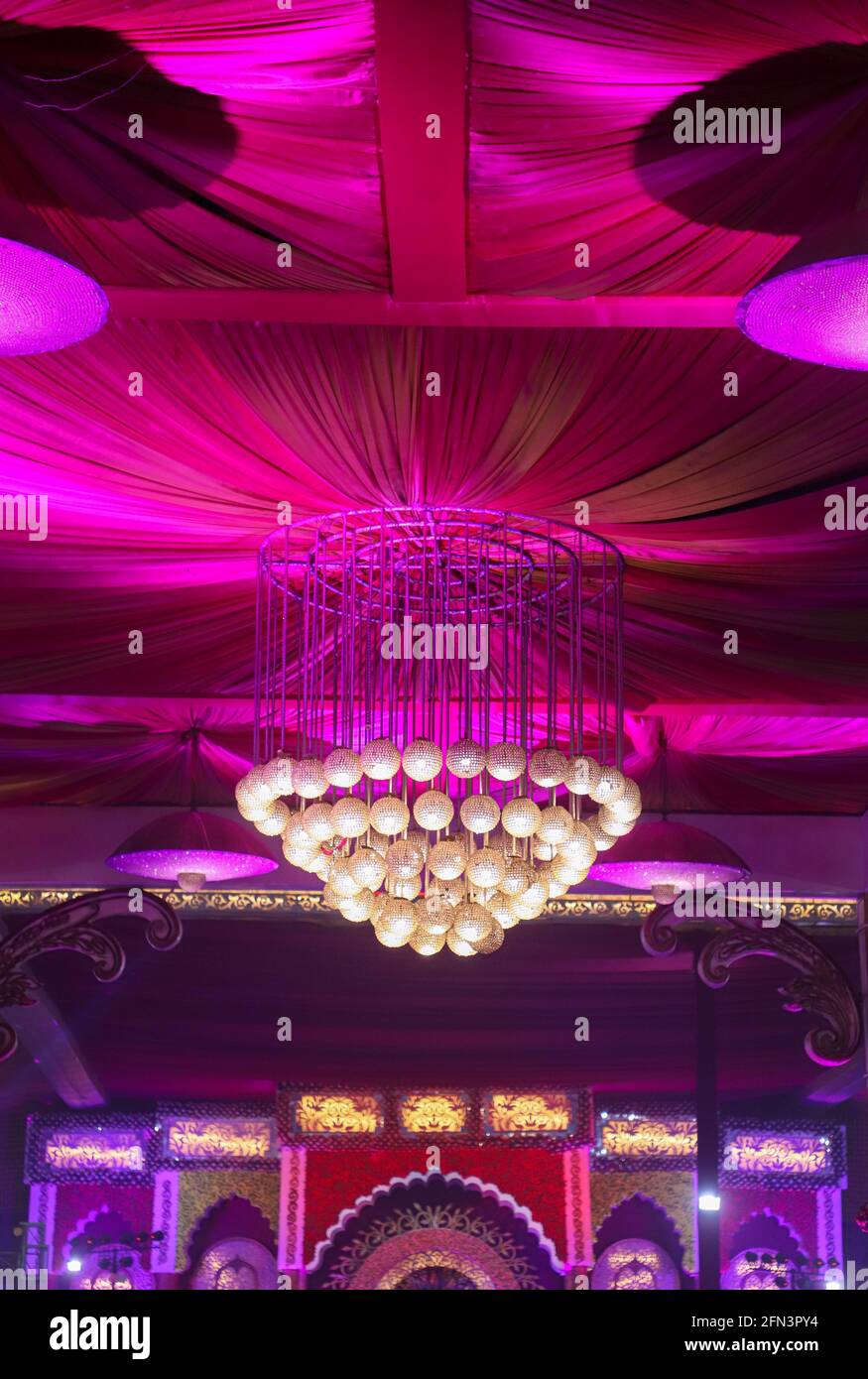 indische Hochzeitshighlights und Dekoration. Stockfoto