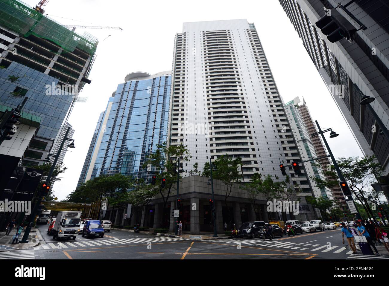 Moderne Skyline in Bonifacio Global City in Metro Manila, Philippinen. Stockfoto