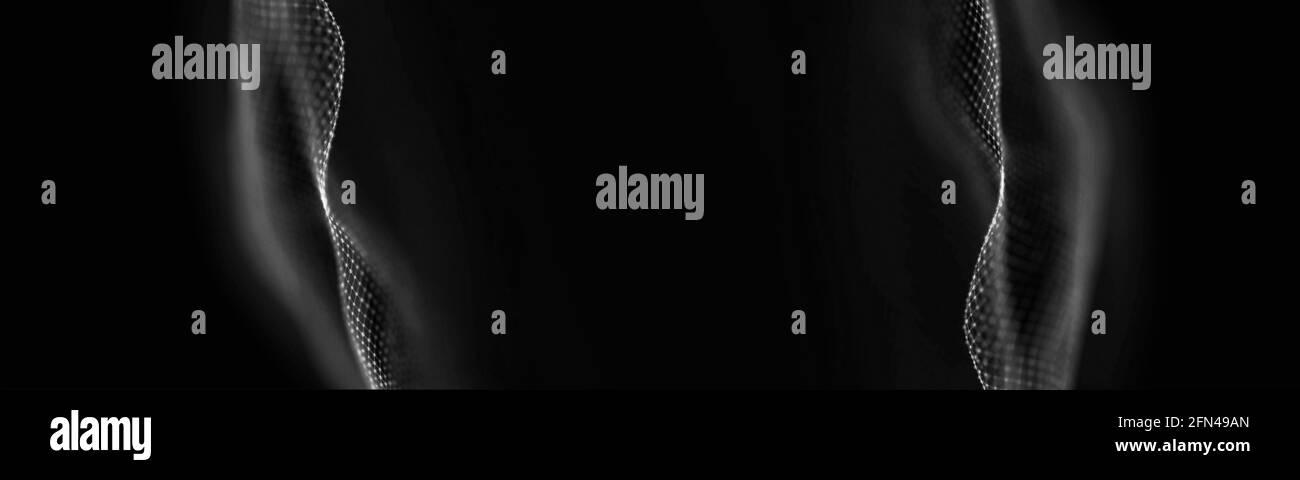 Abstrakte futuristische Illustration für die Datentechnologie. Niedrige Poly-Form mit verbindenden Punkten und Linien auf dunklem Hintergrund. 3D-Rendering . Big Data Stockfoto