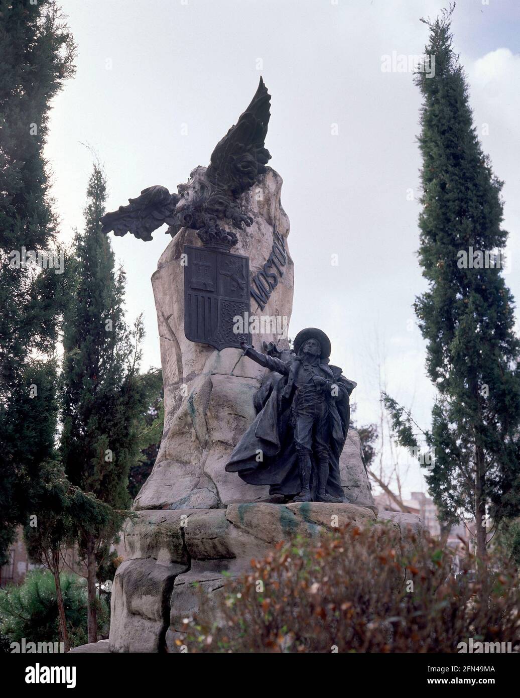 MONUMENTO AL ALCALDE ANDRES TORREJON. Lage: an der Außenseite. MOSTOLES. MADRID. Spanien. Stockfoto