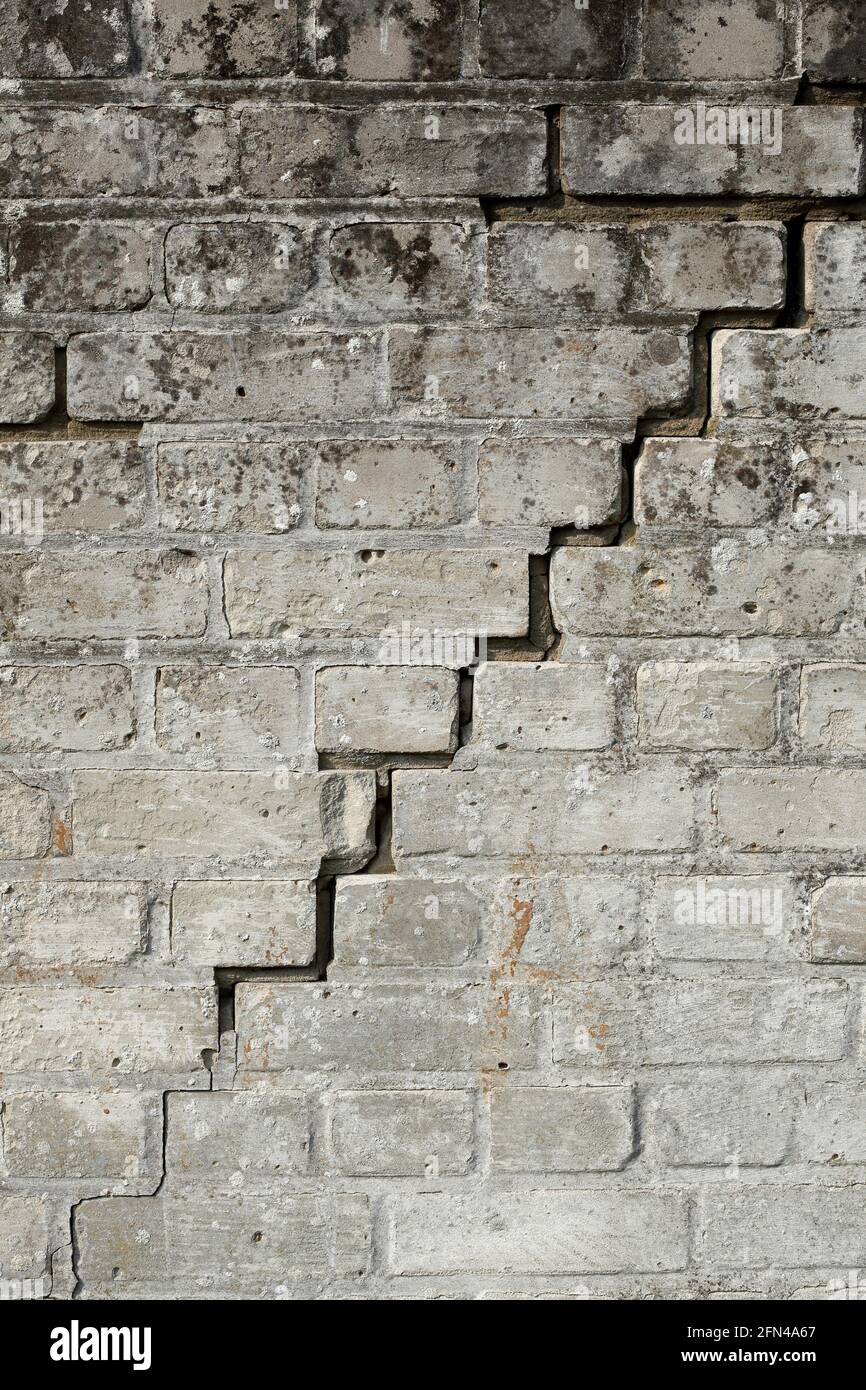 Alte, graue Steinmauer, Riss, Deutschland, europa Stockfoto