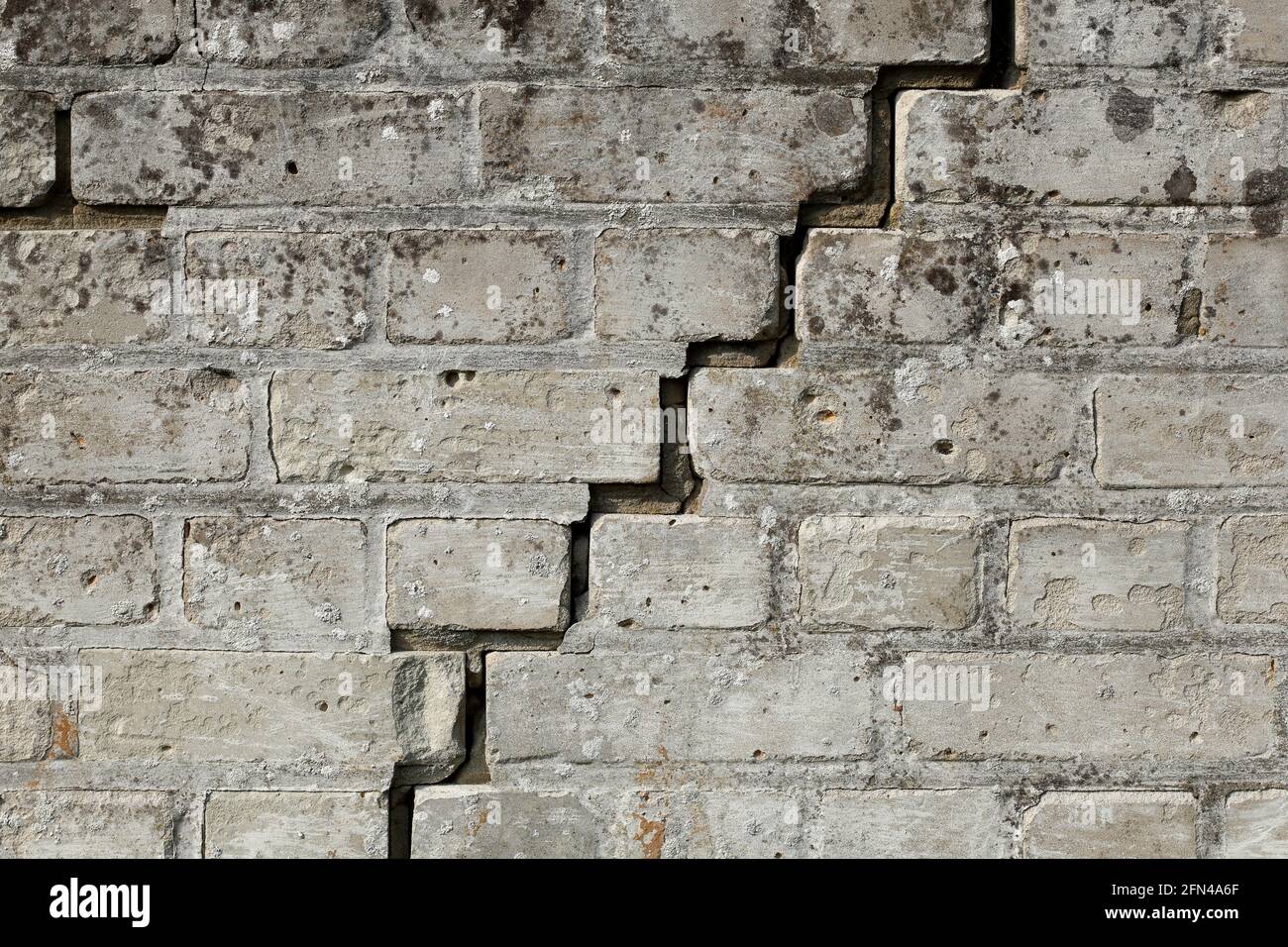 Alte, graue Steinmauer, Riss, Deutschland, europa Stockfoto