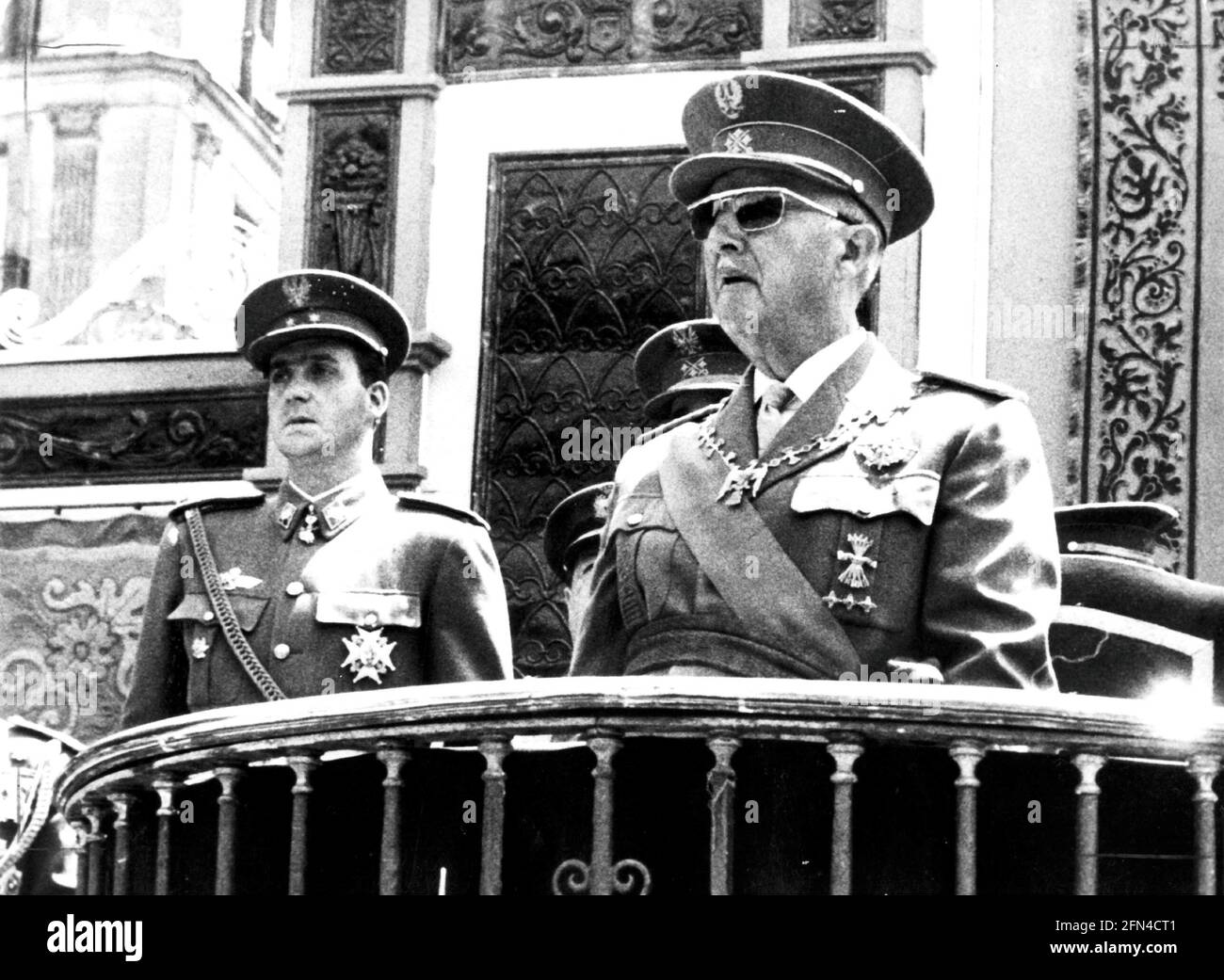 Juan Carlos I., * 5.1.1938, König von Spanien, mit Francisco Franco, Madrid, 23.7.1969, 60ER JAHRE, EINHEITLICH, ZUSÄTZLICHE-RIGHTS-CLEARANCE-INFO-NOT-AVAILABLE Stockfoto