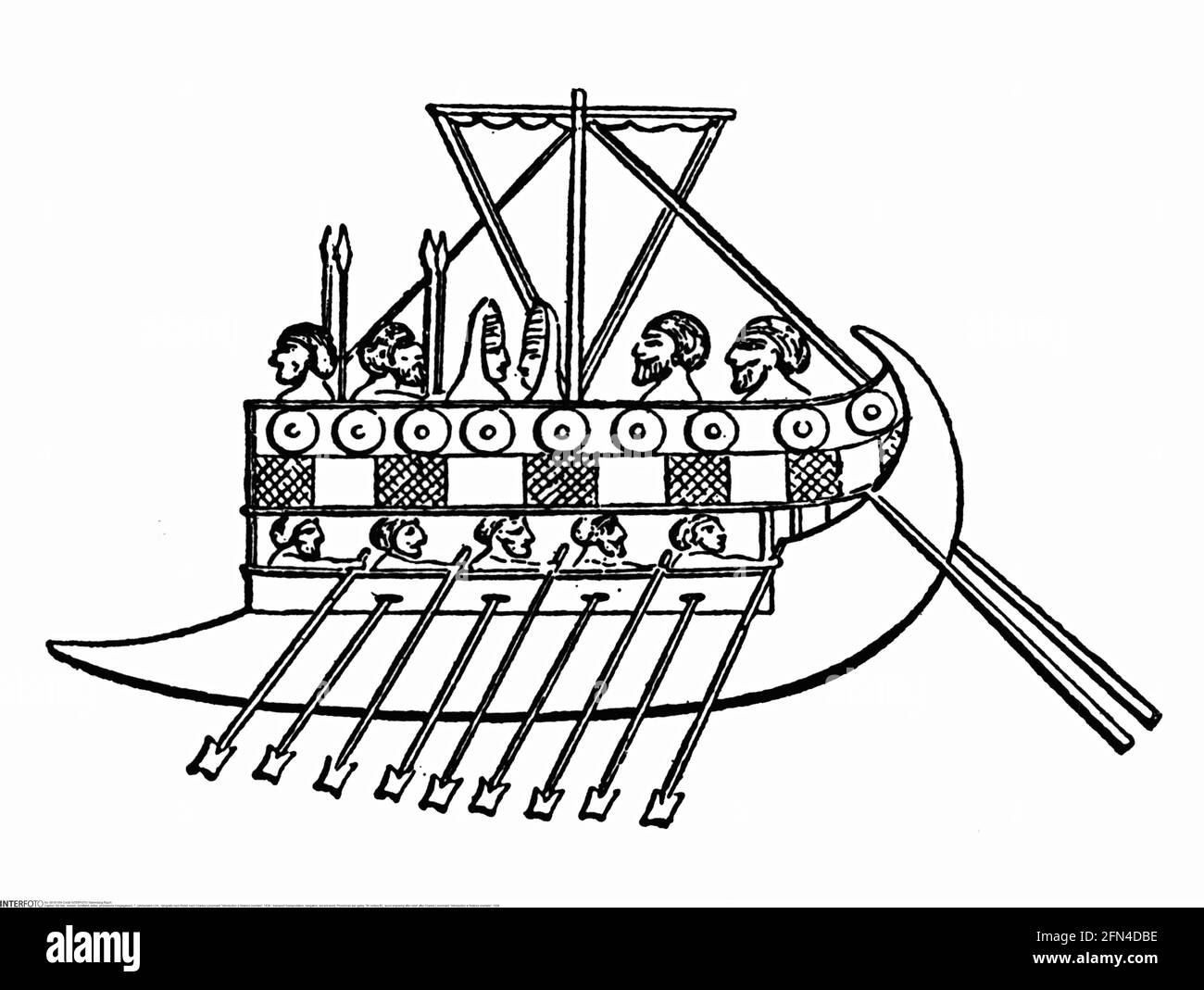 Transport / Transport, Navigation, Antike Welt, phönizische Kriegsschifffahrt, 7. Jahrhundert v. Chr., ADDITIONAL-RIGHTS-CLEARANCE-INFO-NOT-AVAILABLE Stockfoto