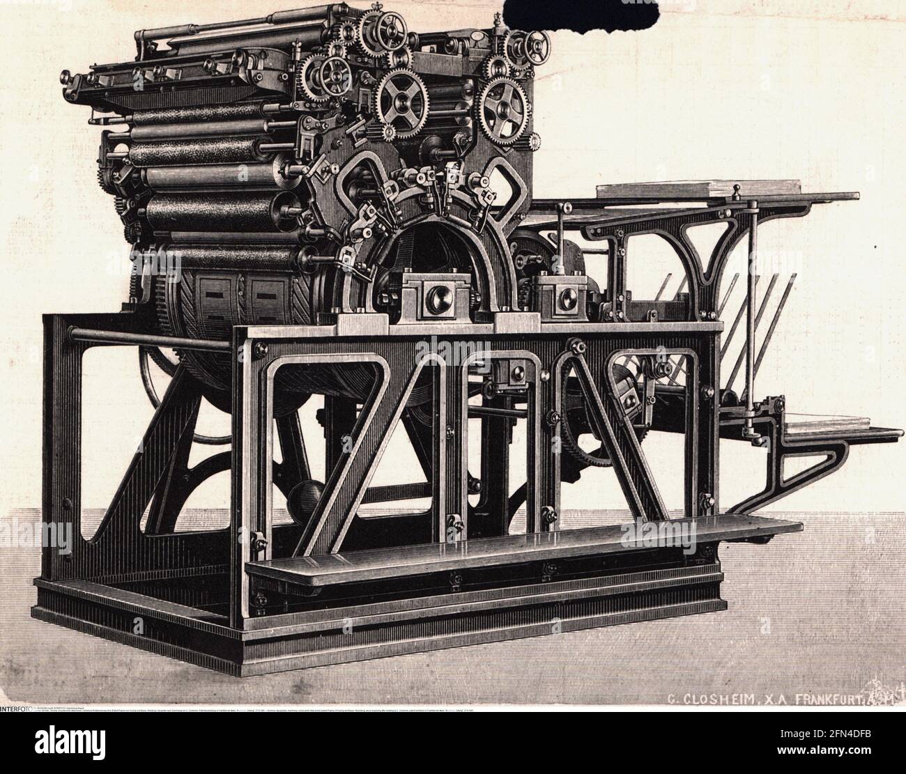 Technik, Typografie, Maschinen, Farbdruck-Rotationspresse (Patent Payne) von Koenig und Bauer, ZUSÄTZLICHE RECHTE-FREIGABE-INFO-NICHT-VERFÜGBAR Stockfoto