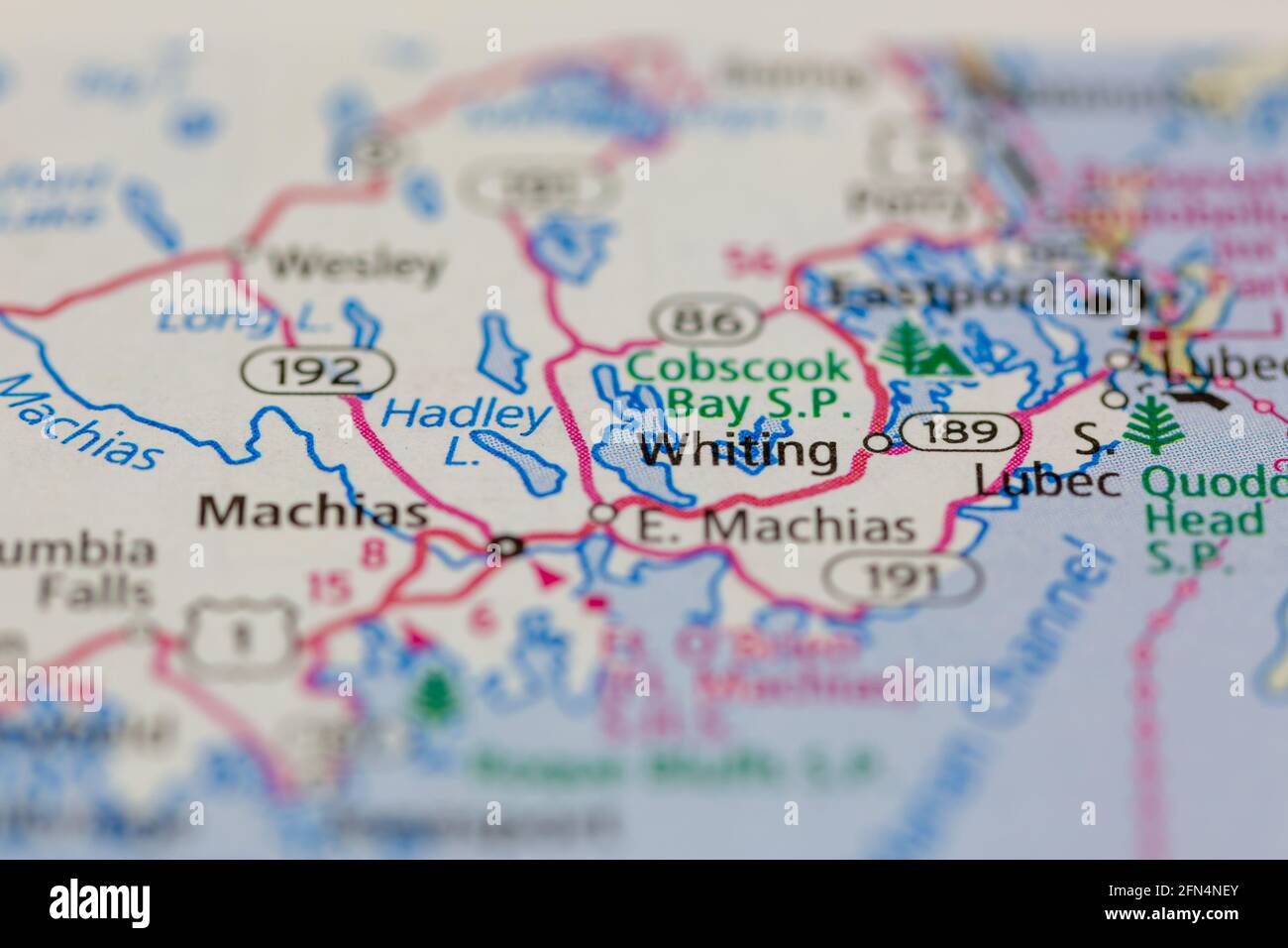 Wittling Maine USA auf einer Geographie-Karte oder Straße angezeigt Karte Stockfoto