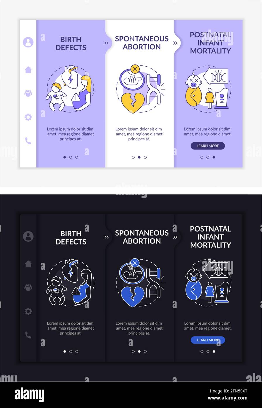 Genetische Defekte führen zu Onboarding-Vektor-Vorlage Stock Vektor