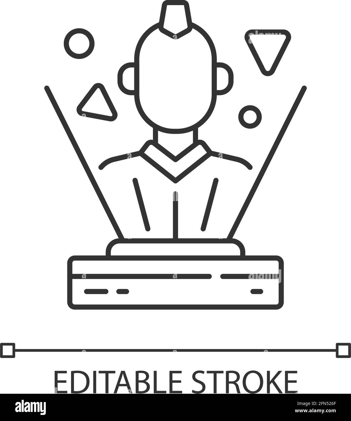 Schwarzes Glyphensymbol mit Hologramm Stock Vektor