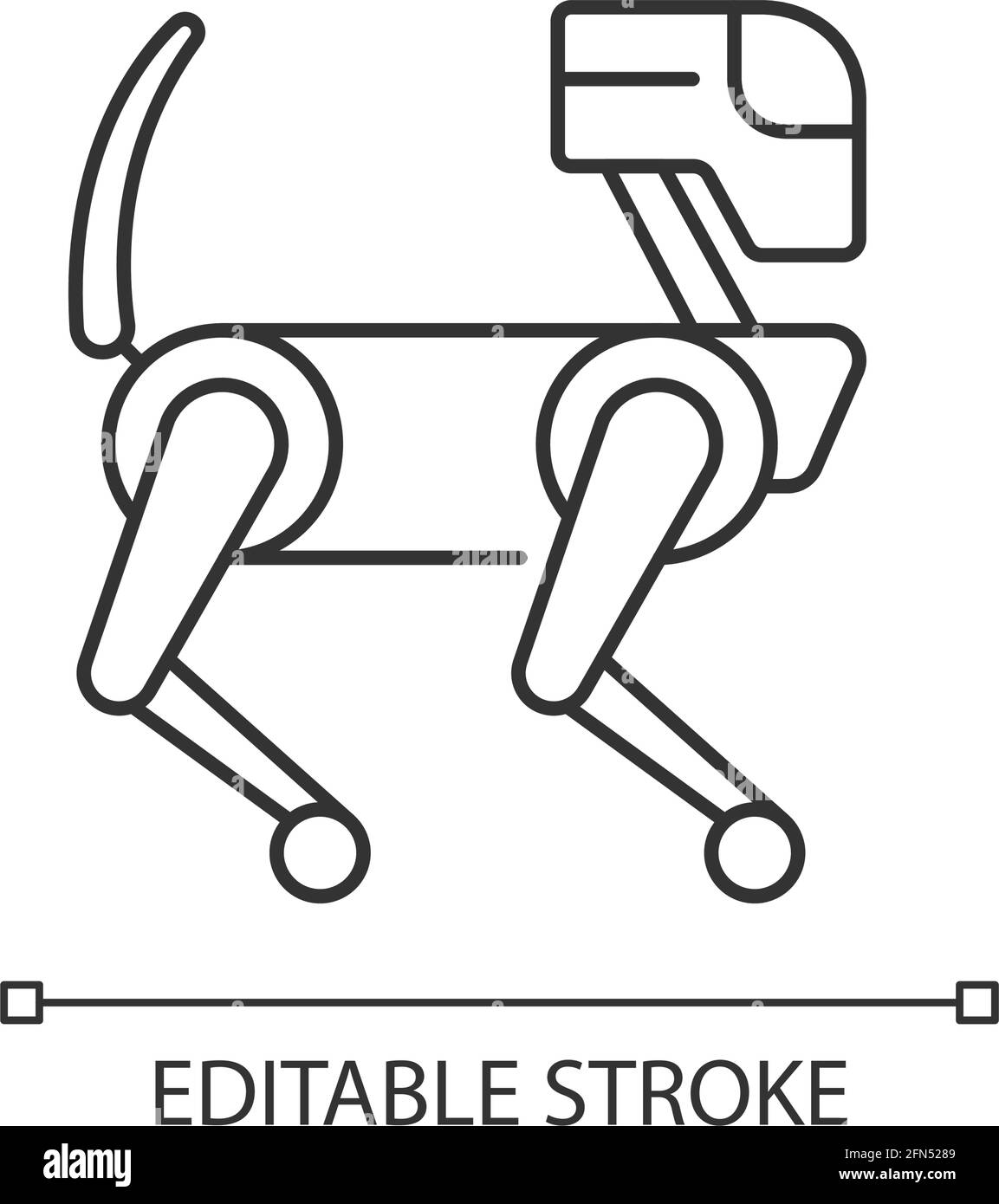Tier wie Roboter schwarze Glyphe Symbol Stock Vektor