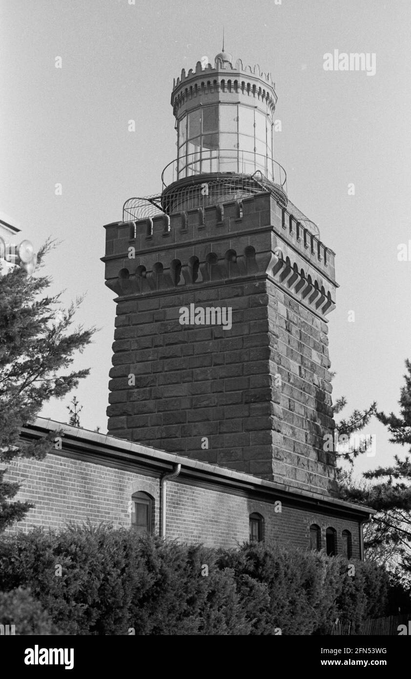 NAVESINK Twin Lights, Highlands, NJ, November 1992. Teil einer Serie von 35 Leuchttürmen an der amerikanischen Ostküste, die zwischen November 1992 und September 1993 fotografiert wurden. Stockfoto