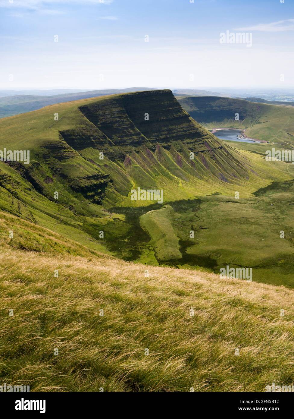 Picws du auf der Anhöhe der Carmarthen Fans von Fan Foel im Bannau Brycheiniog (Brecon Beacons) National Park, Carmarthenshire, Südwales. Stockfoto