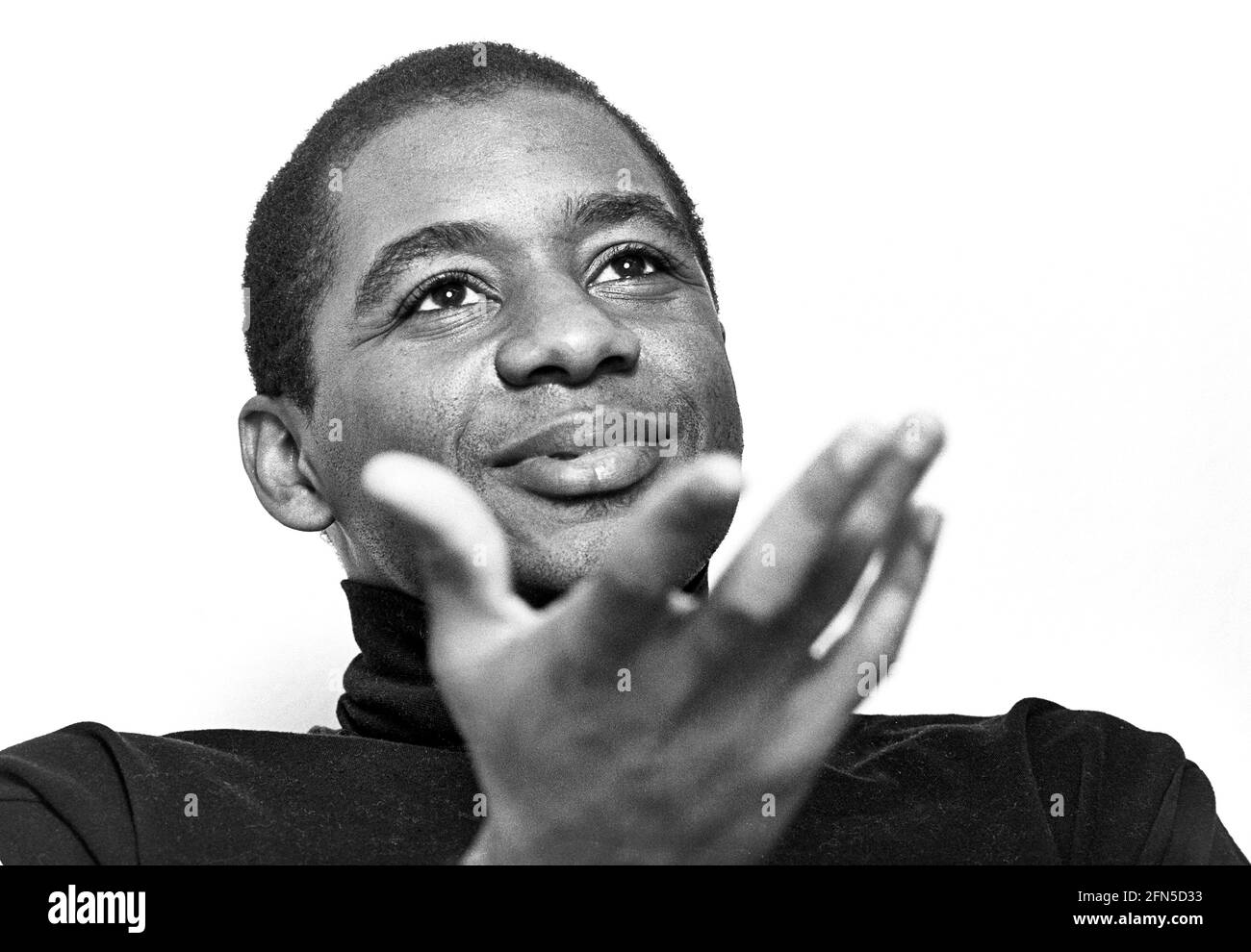 Der amerikanische Jazz-Saxophonist Branford Marsalis zeigt sich im Interview. 07.03.1991 - Christoph Keller Stockfoto