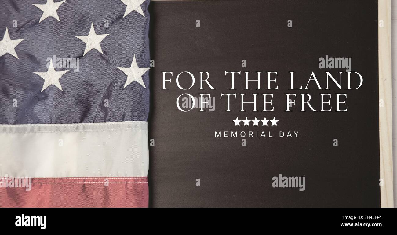 Für das Land der freien und amerikanischen Flagge, Gedenktag und Patriotismus-Konzepte Stockfoto