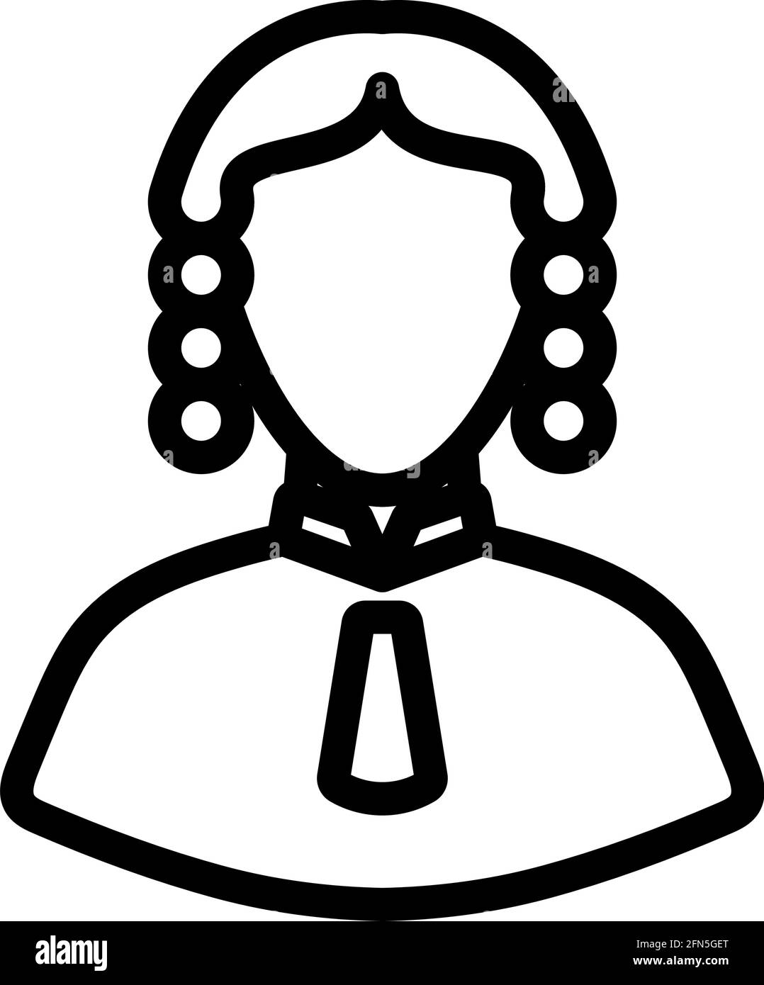 Richtersymbol. Bearbeitbares, Fett Formatischtes Umrisse-Design. Vektorgrafik. Stock Vektor