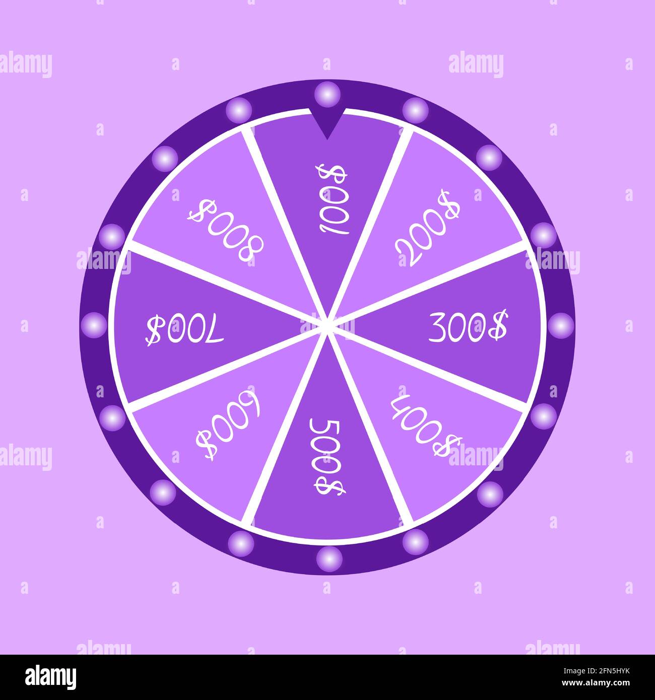 Realistisches 3d-Spinning Glücksrad, glückliches Roulette Vektor-Illustration. Stock Vektor