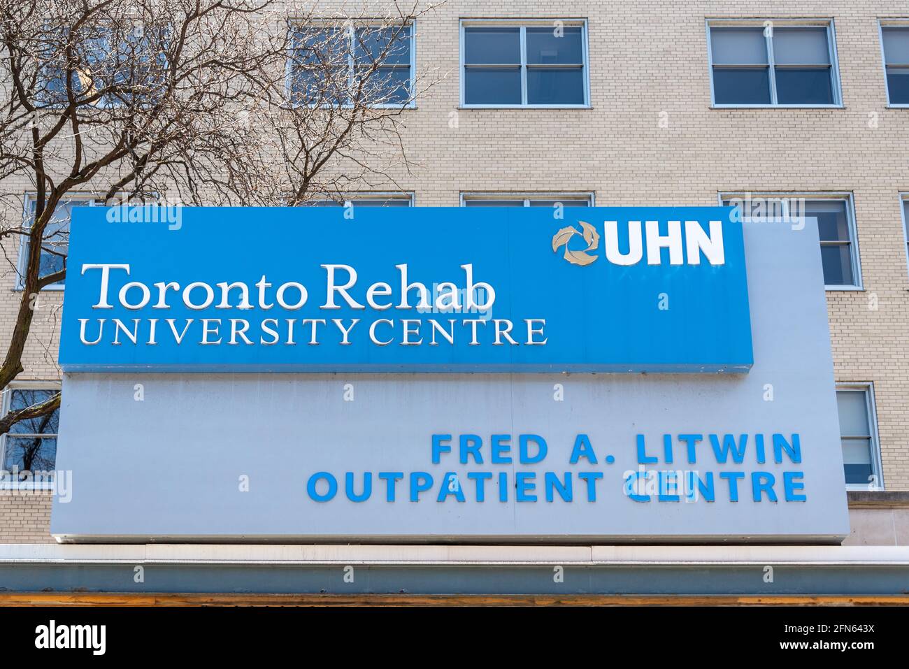 Unterschreiben Sie für das „Toronto Rehab University Center“ des University Health Network in Toronto, Kanada Stockfoto