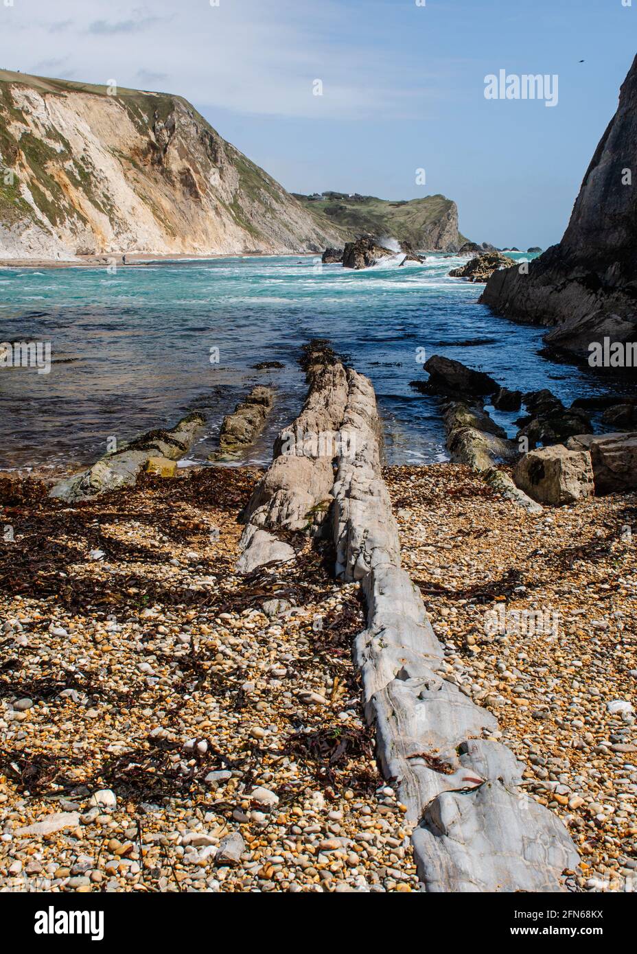 Man O war Cove Beach, Dorset, Großbritannien Stockfoto