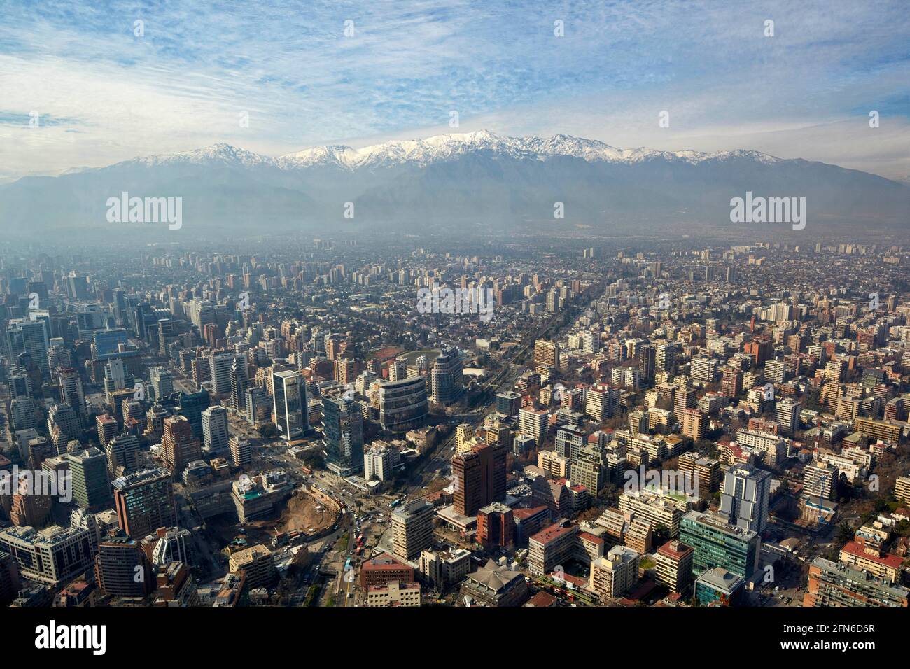 Luftaufnahme von Las Condes in Santiago Chile Südamerika Stockfoto