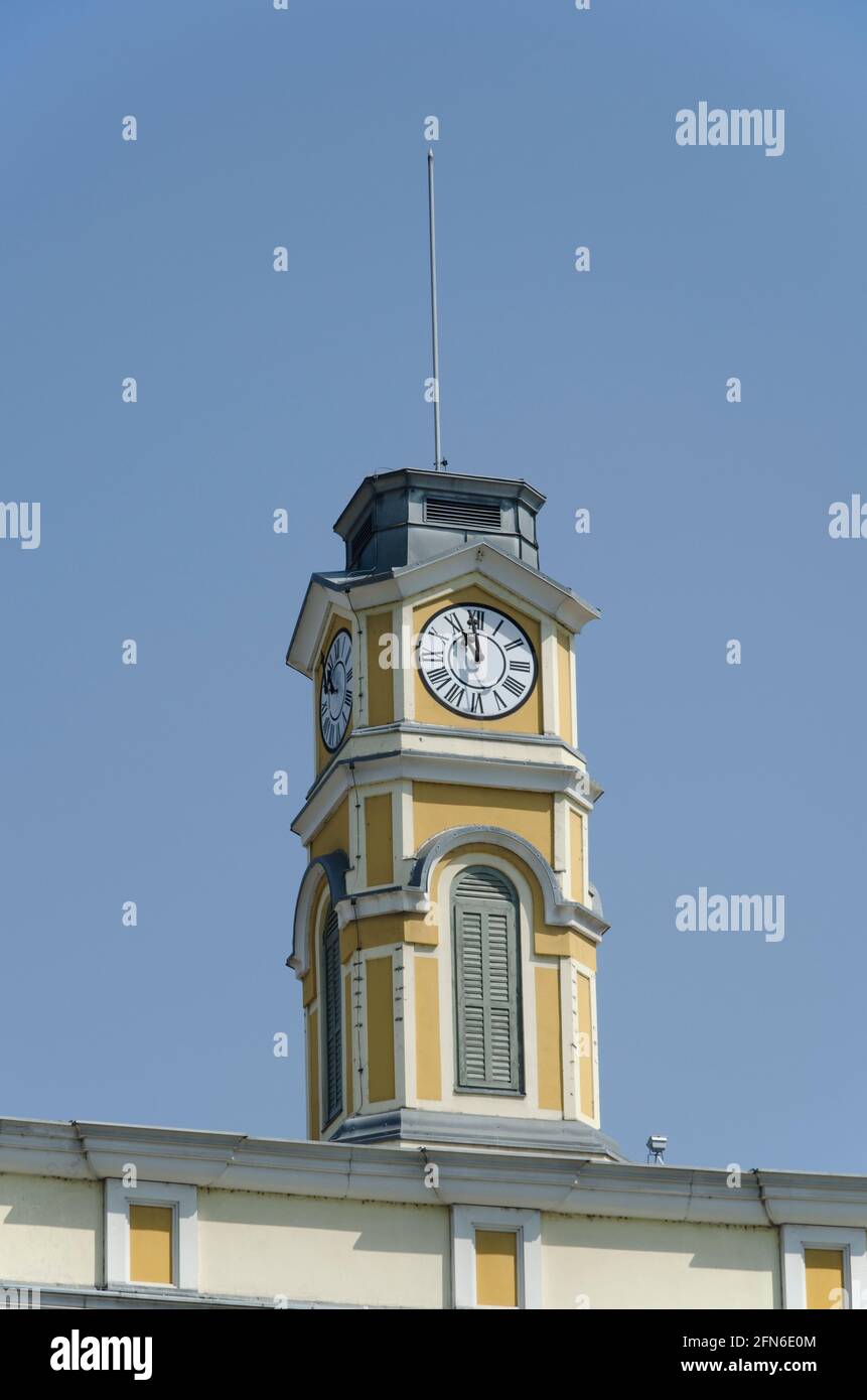 Uhrturm Ljubljana Bahnhof Stockfoto