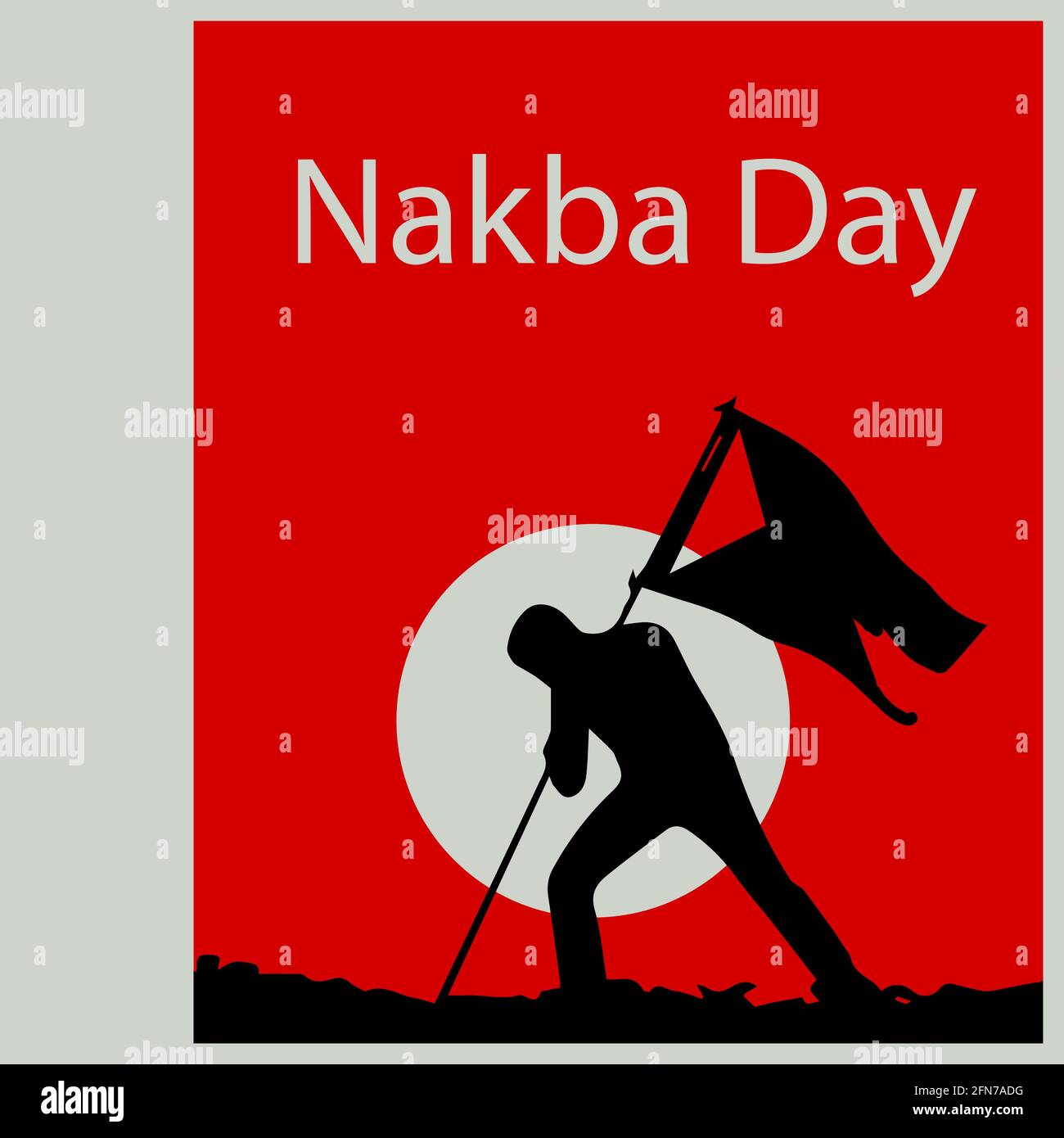 Der Nakba-Tag wird jedes Jahr am 15. Mai und begangen Erinnert an die Vertreibung von Palästinensern, als der israelische Staat dies war Gegründet in der Zeit nach Th Stock Vektor