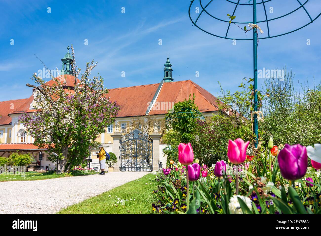 Seitenstetten: Stift Seitenstetten, Blick vom Garten Hofgarten im Mostviertels, Niederösterreich, Niederösterreich, Österreich Stockfoto