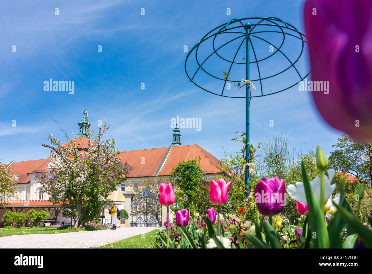 Seitenstetten: Stift Seitenstetten, Blick vom Garten Hofgarten im Mostviertels, Niederösterreich, Niederösterreich, Österreich Stockfoto