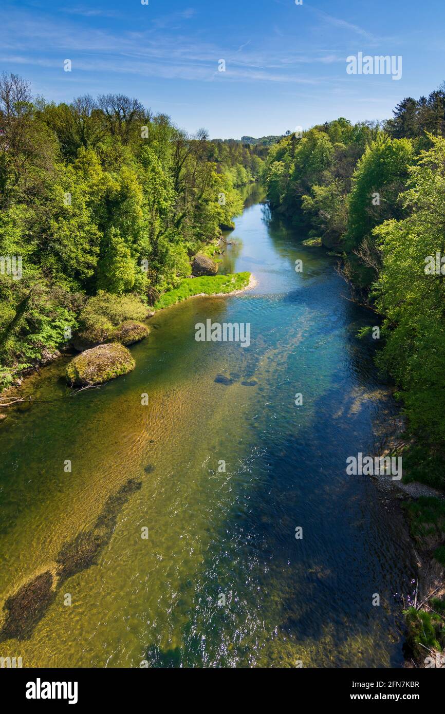 Kematen an der Ybbs: Fluss Ybbs im Mostviertel, Niederösterreich, Lower Austria, Austria Stockfoto