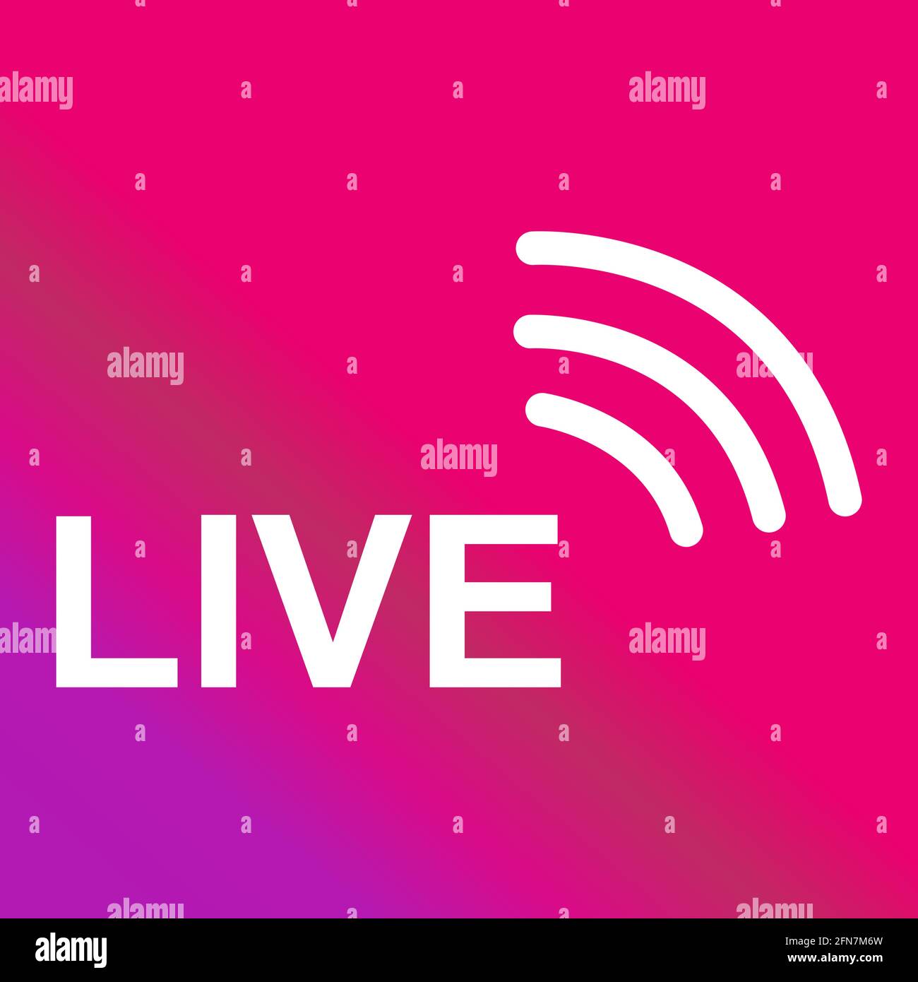 Symbol für Live-Streaming. Moderne Vektor-Button-Design auf Farbverlauf Hintergrund isoliert. Stock Vektor