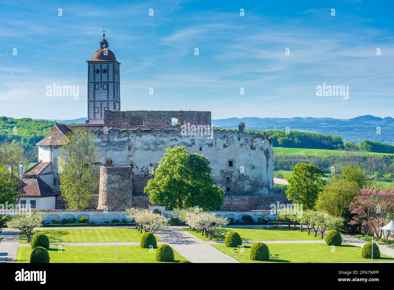 Schollach: Schloss Schallaburg, Garten Turniergarten in Mostviertels, Niederösterreich, Niederösterreich, Österreich Stockfoto