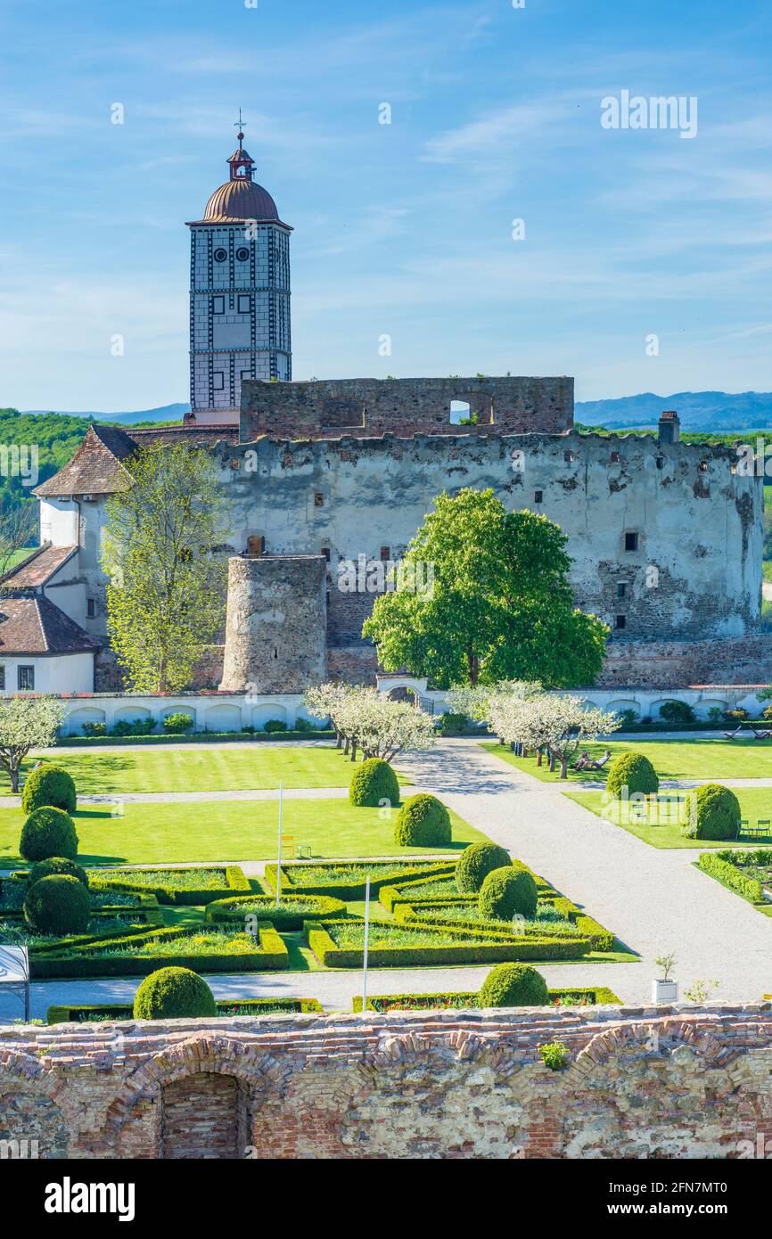 Schollach: Schloss Schallaburg, Garten Turniergarten in Mostviertels, Niederösterreich, Niederösterreich, Österreich Stockfoto