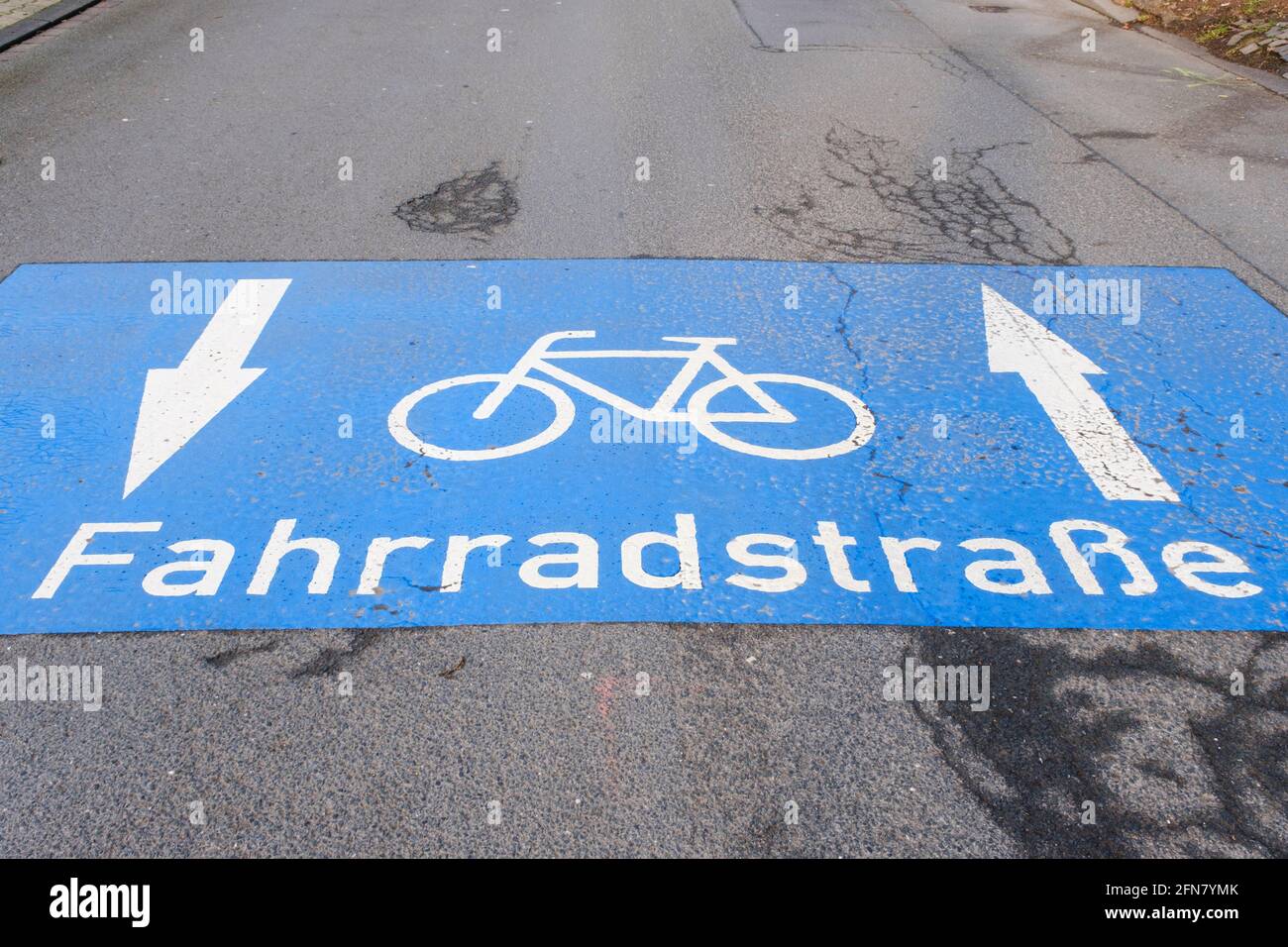 Fahrradstraße, Unna, Ruhrgebiet, Nordrhein-Westfalen, Deutschland, Europa Stockfoto