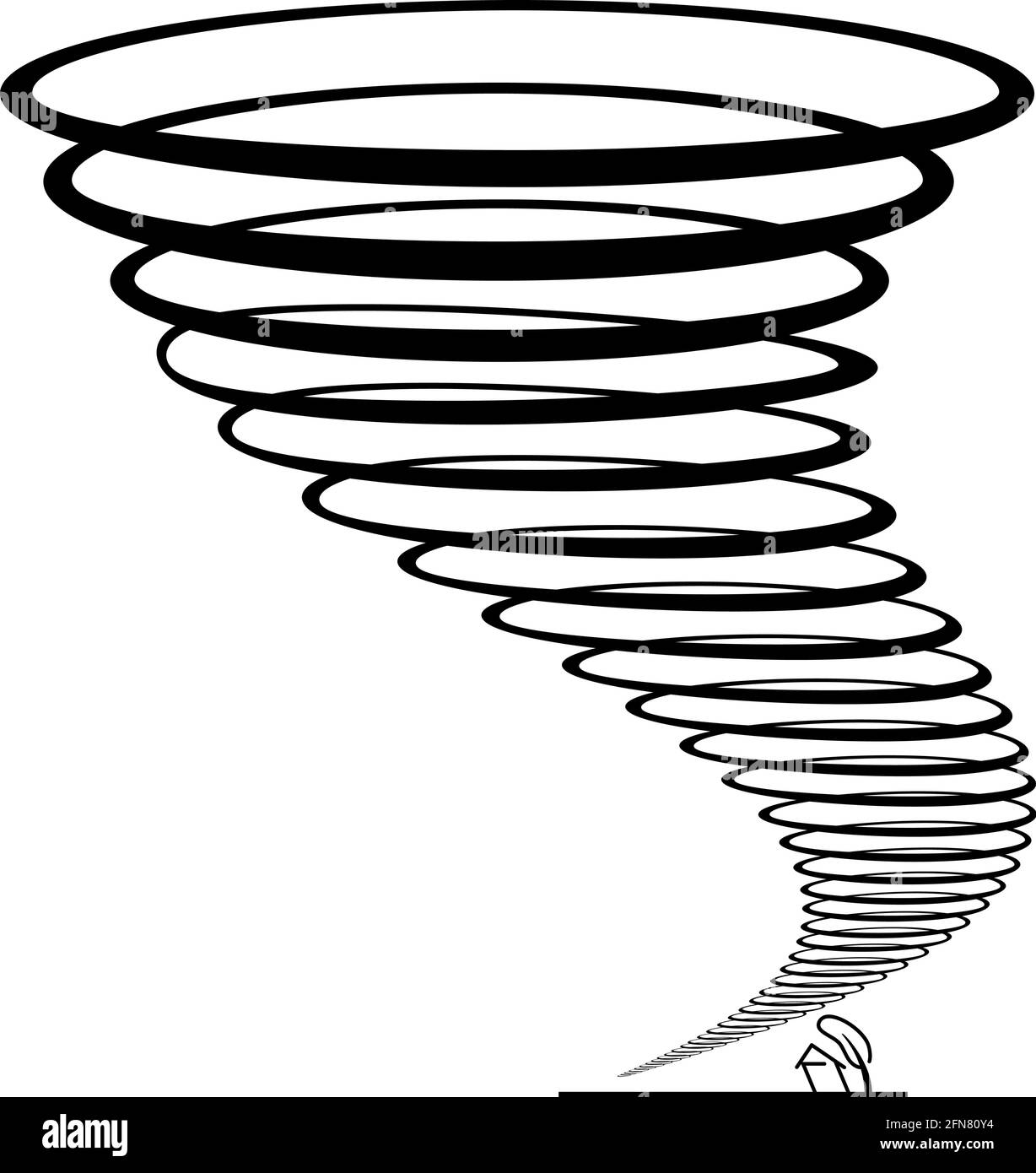Vektordarstellung eines Tornados. Tornado-Symbol. Symbol für natürliche Phänomene Stock Vektor