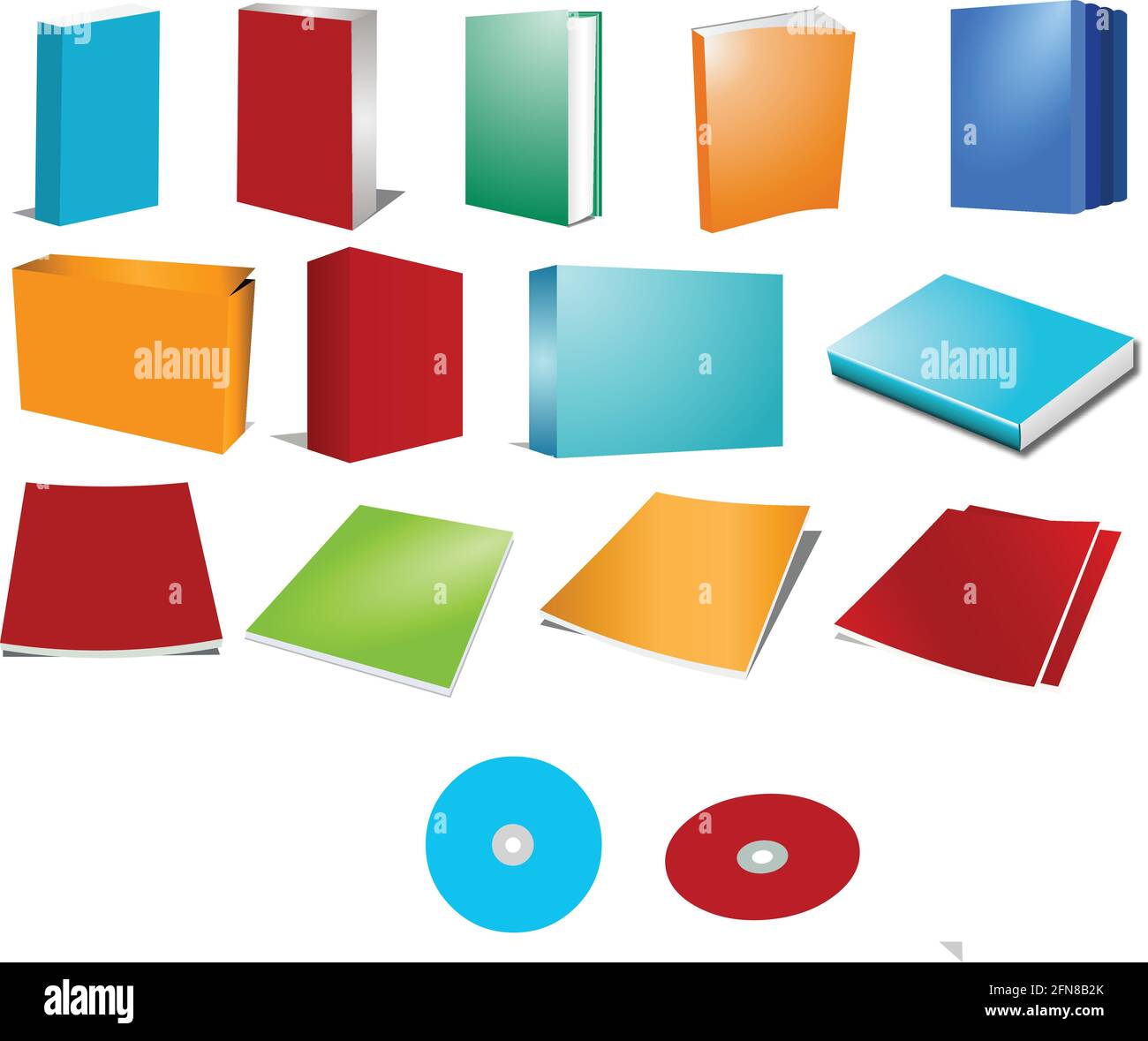 Bücher verschiedener Art, Symbol, isoliert auf weißem Hintergrund. Stock Vektor