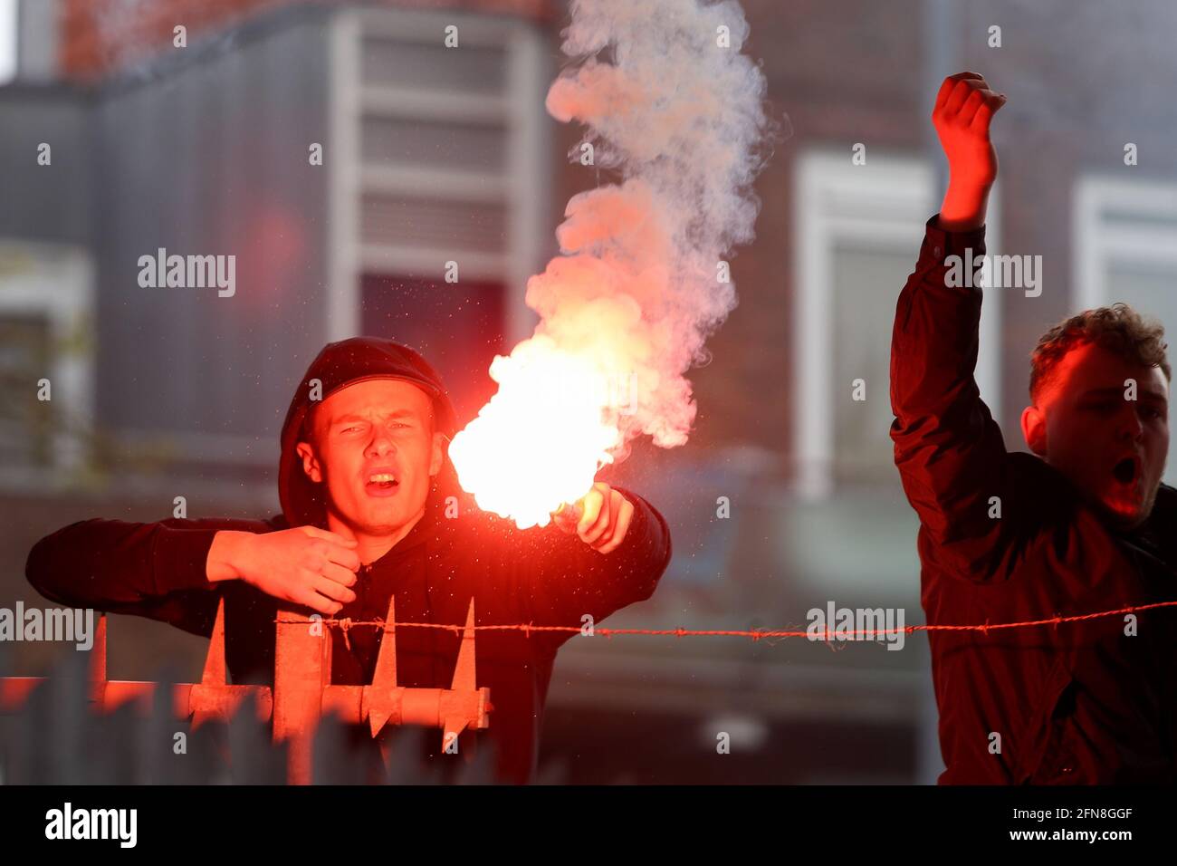 ROTTERDAM, NIEDERLANDE - 13. MAI: Fans von Sparta Rotterdam während des niederländischen Eredivisie-Spiels zwischen Sparta Rotterdam und FC Utrecht im Sparta Stadion Stockfoto