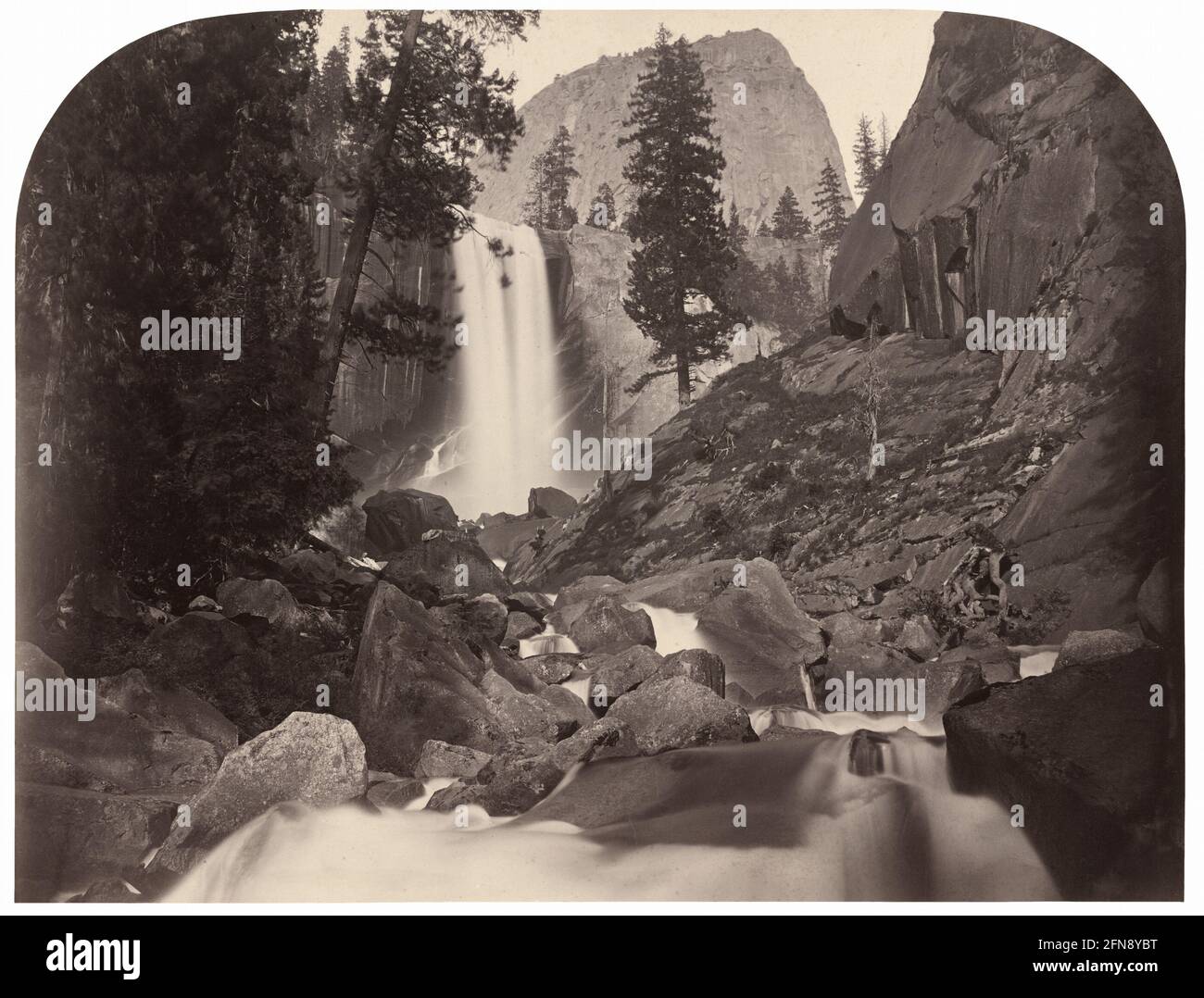Piwyac, Vernal Fall, 300 Fuß, Yosemite, 1861. Stockfoto
