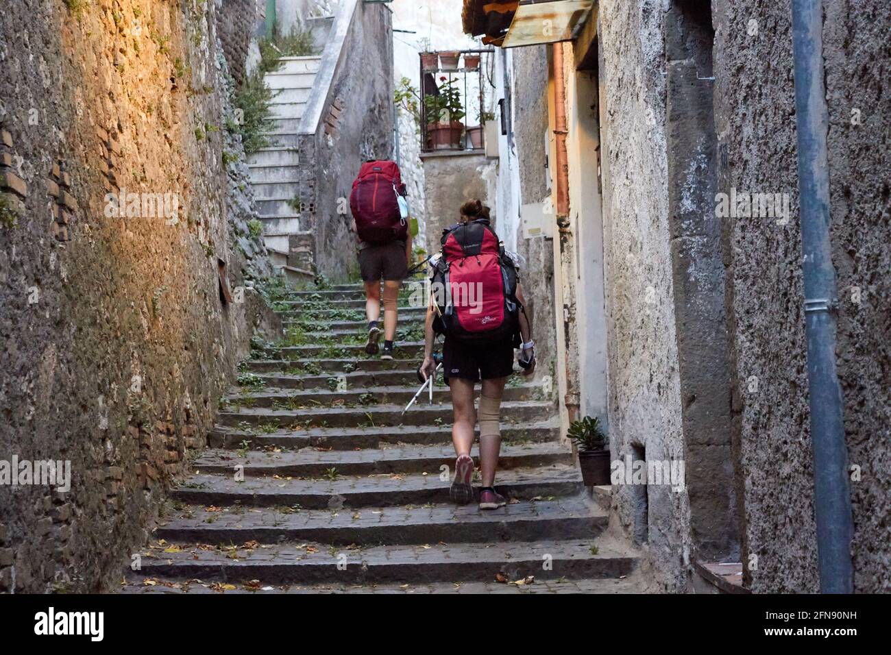 Wandern in Cori, Italien Stockfoto