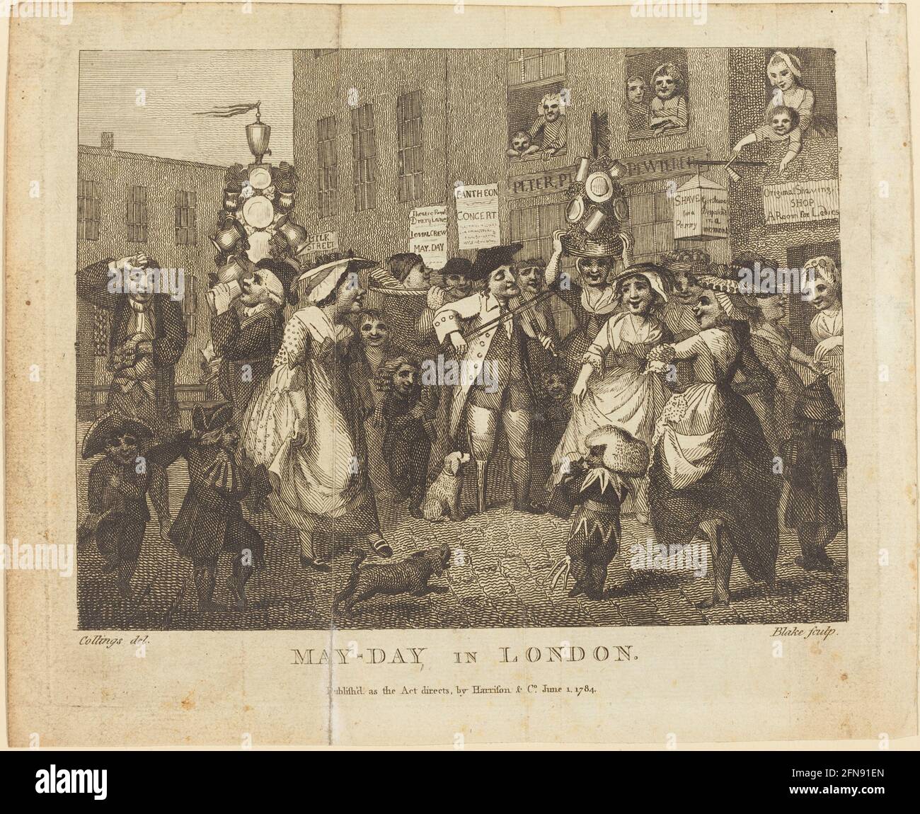 May-Day in London, 1784. Stockfoto