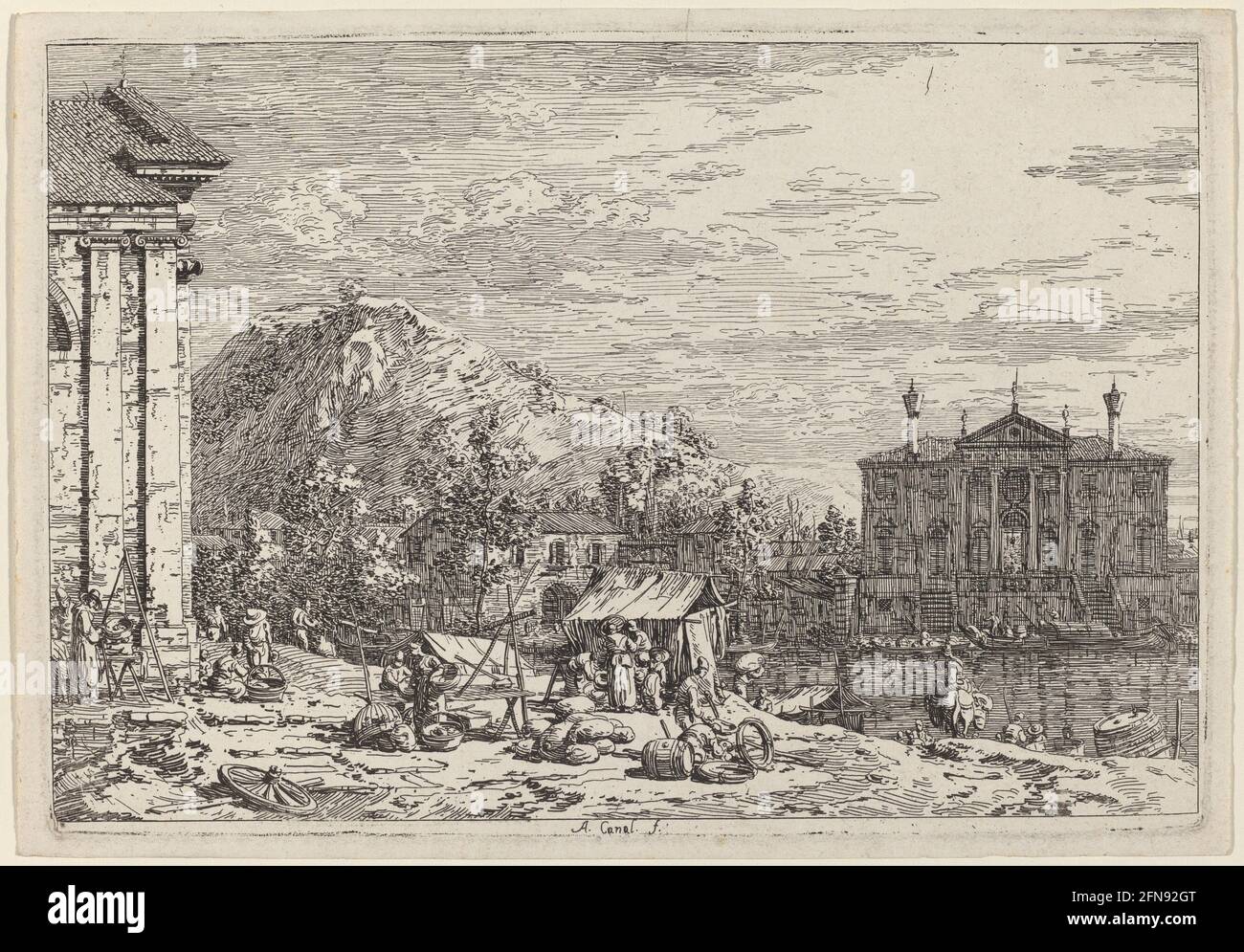 Der Markt in Dolo, c. 1735/1746. Stockfoto
