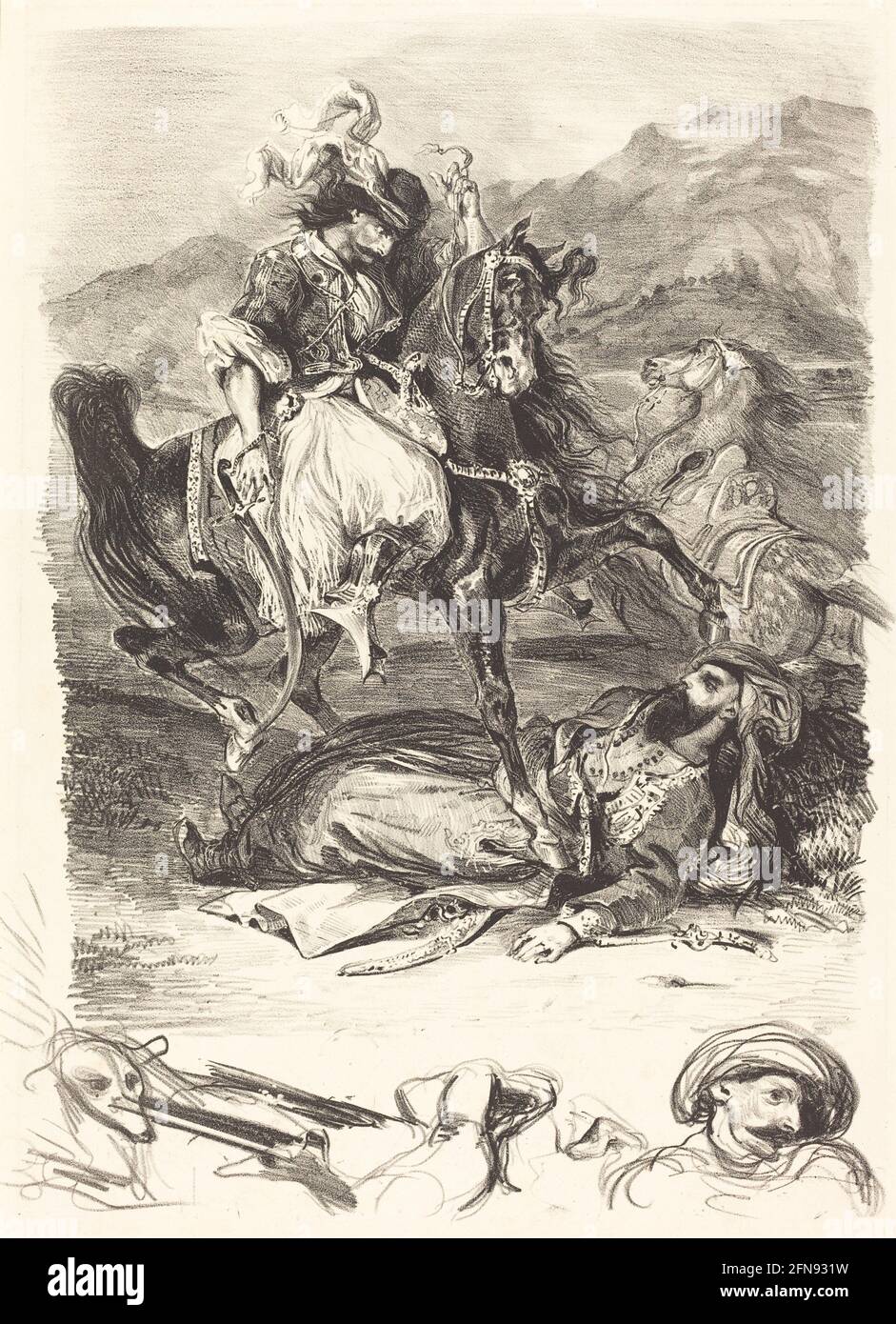 Die Schlacht von Giaour und Pascha (Combat du Giaour et du Pacha), 1827. Stockfoto