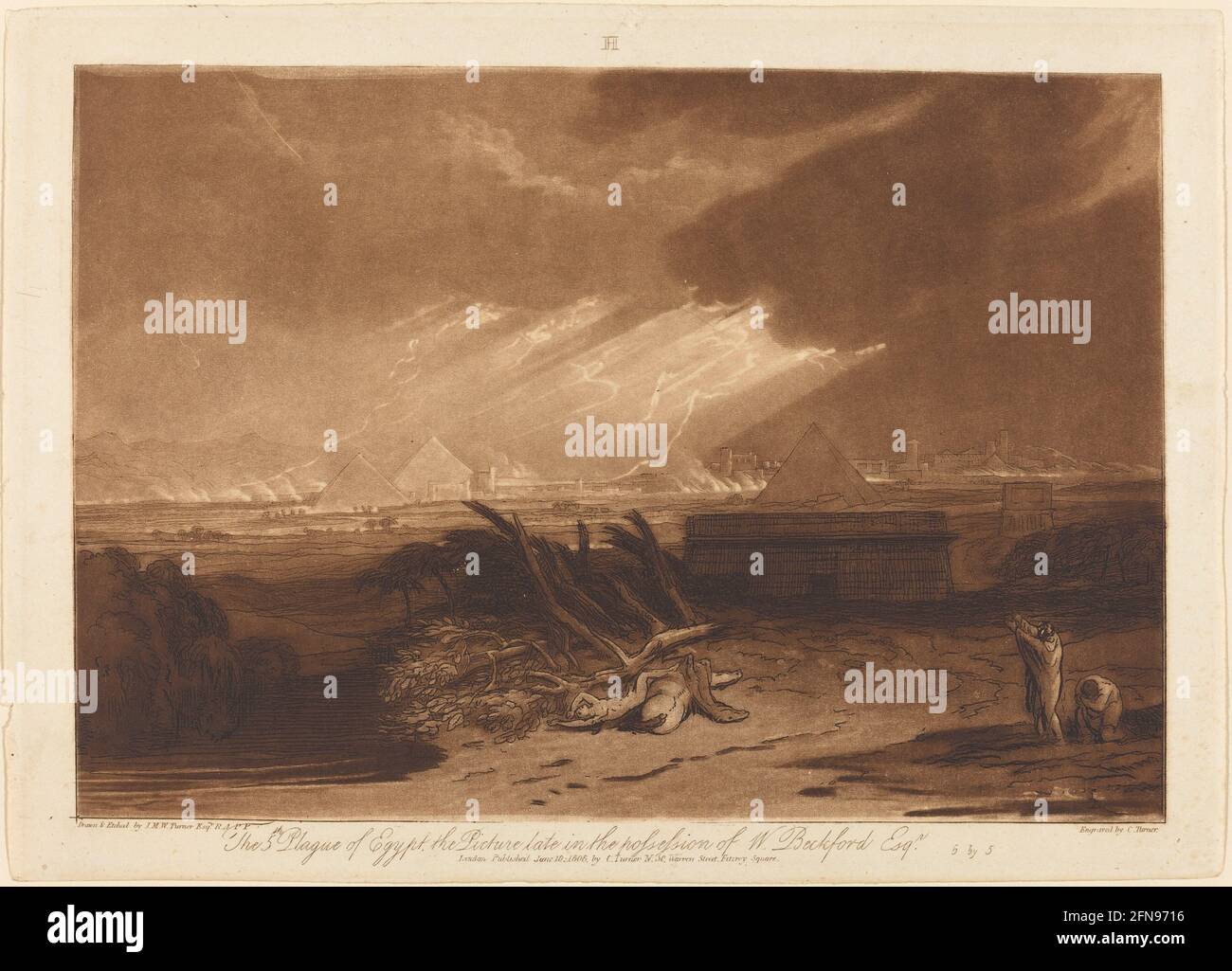 The Fifth Pest of Egypt, veröffentlicht 1808. Stockfoto