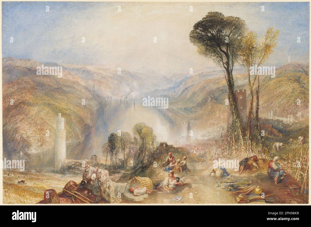 Oberwesel, 1840. Stockfoto