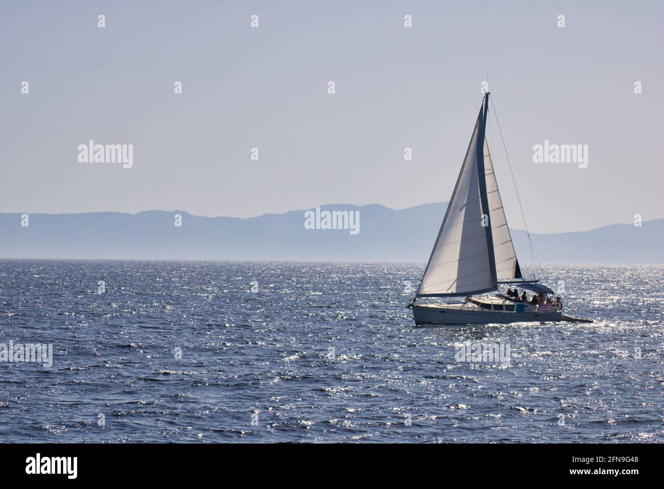 Segeln auf dem Mittelmeer/Segeln Stockfoto