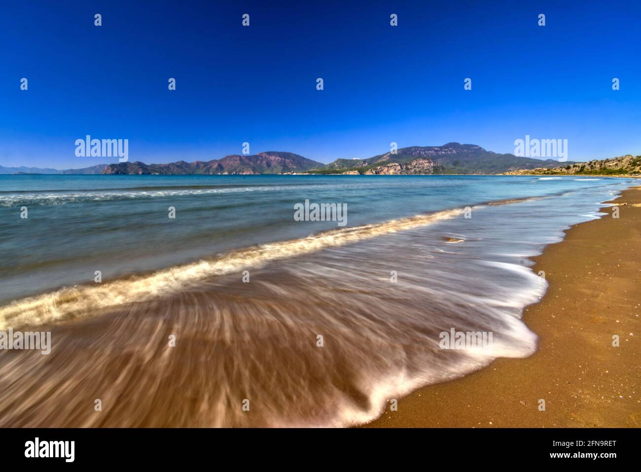 Ein sanftes Gefühl, surfen Sie am Turtle Beach, Dalyan, Türkei Stockfoto