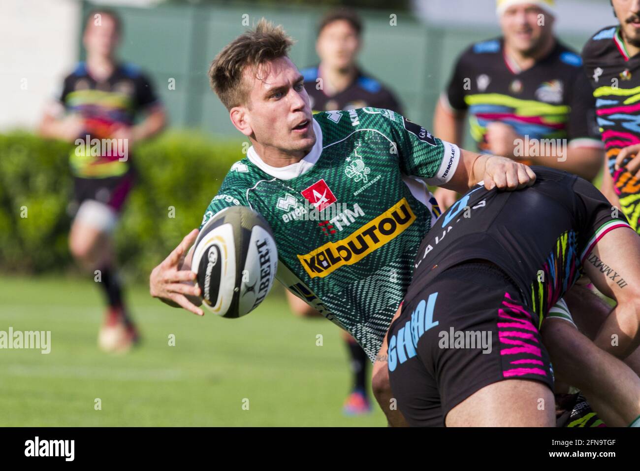 Monigo Stadium, Treviso, Italien, 15. Mai 2021, 15/05/2021; Foto Alfio Guarise; Guinness Pro14 Rainbow Cup; Stadio Monigo Treviso; Benetton vs Zebre während des Rainbow Cup - Benetton Treviso vs Zebre Rugby, Rugby Guinness Pro 14 Spiel - Foto Alfio Guarise / LM Stockfoto