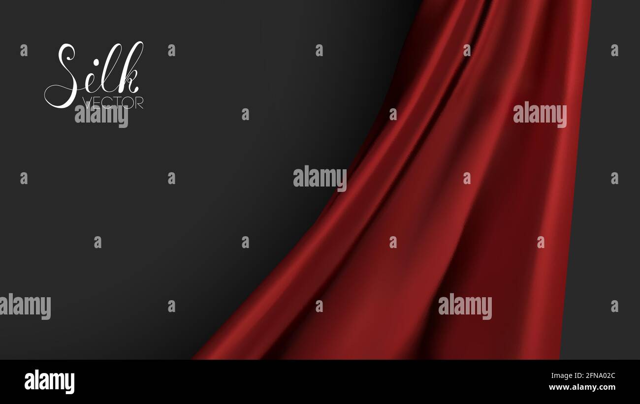 Vektor-Illustration mit luxuriöser Hintergrundvorlage. Rote Seidenstruktur. Designelement für die Nominierung von Awards. Red Fashion Hintergrund. Stock Vektor