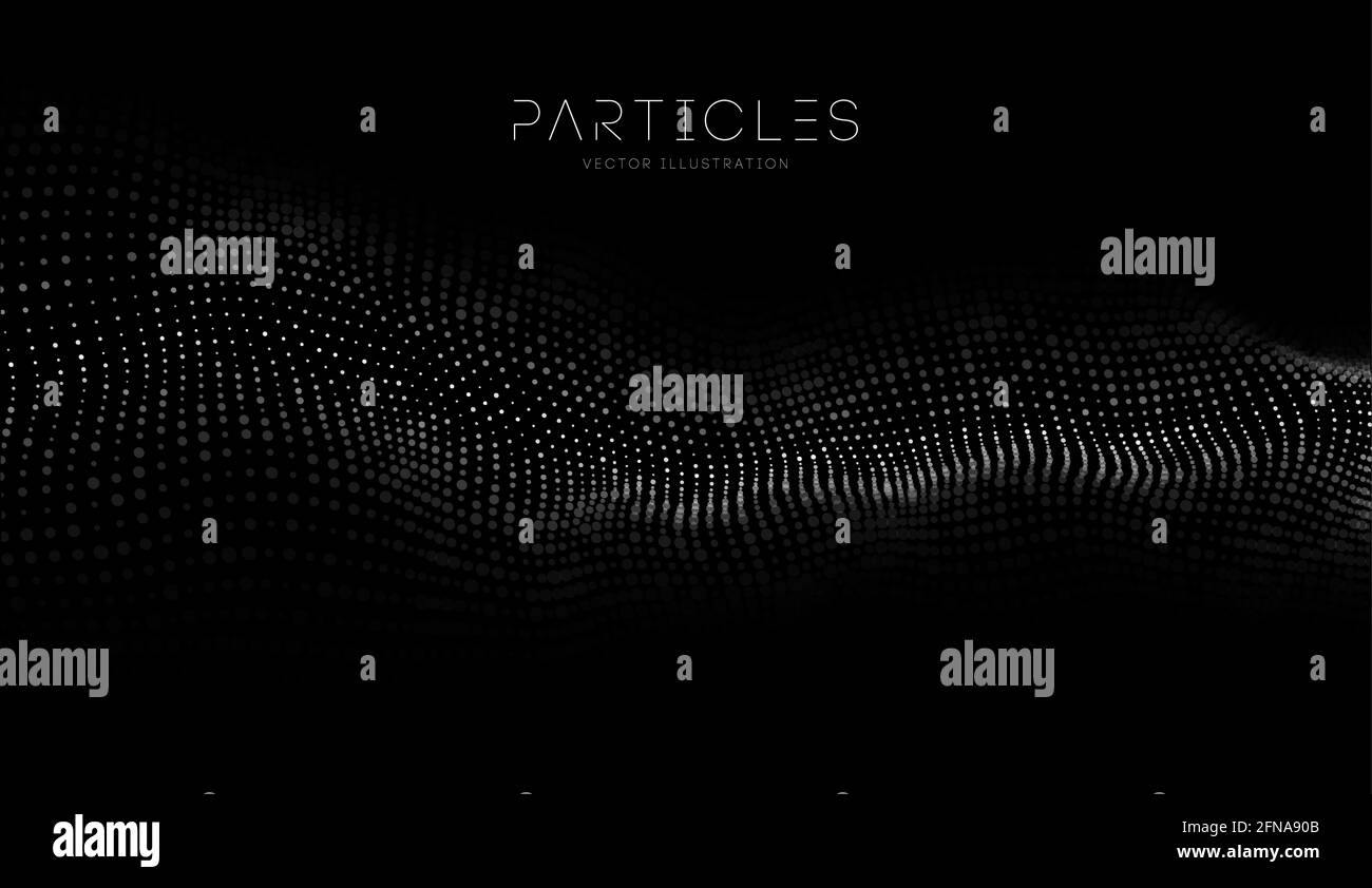 3D-glühende abstrakt Digital Wave Partikel. Futuristische Vector Illustration. HUD Element. Technologie Konzept. Zusammenfassung Hintergrund. Stock Vektor