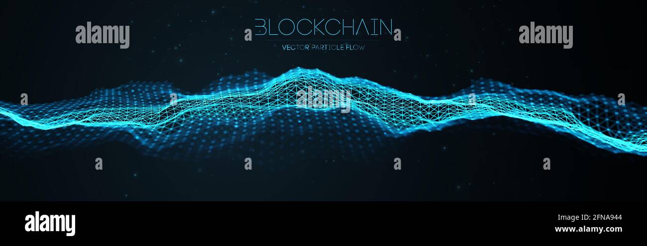 Blockchain Technologie Hintergrund. Cryptocurrency fintech block Chain Netzwerk und Programmierung Konzept. Abstrakte Segwit. Stock Vektor