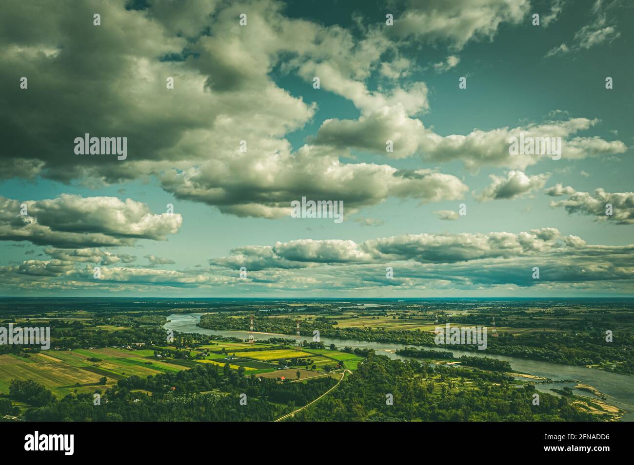 Der Himmel über der Weichsel aus der Luft Stockfoto